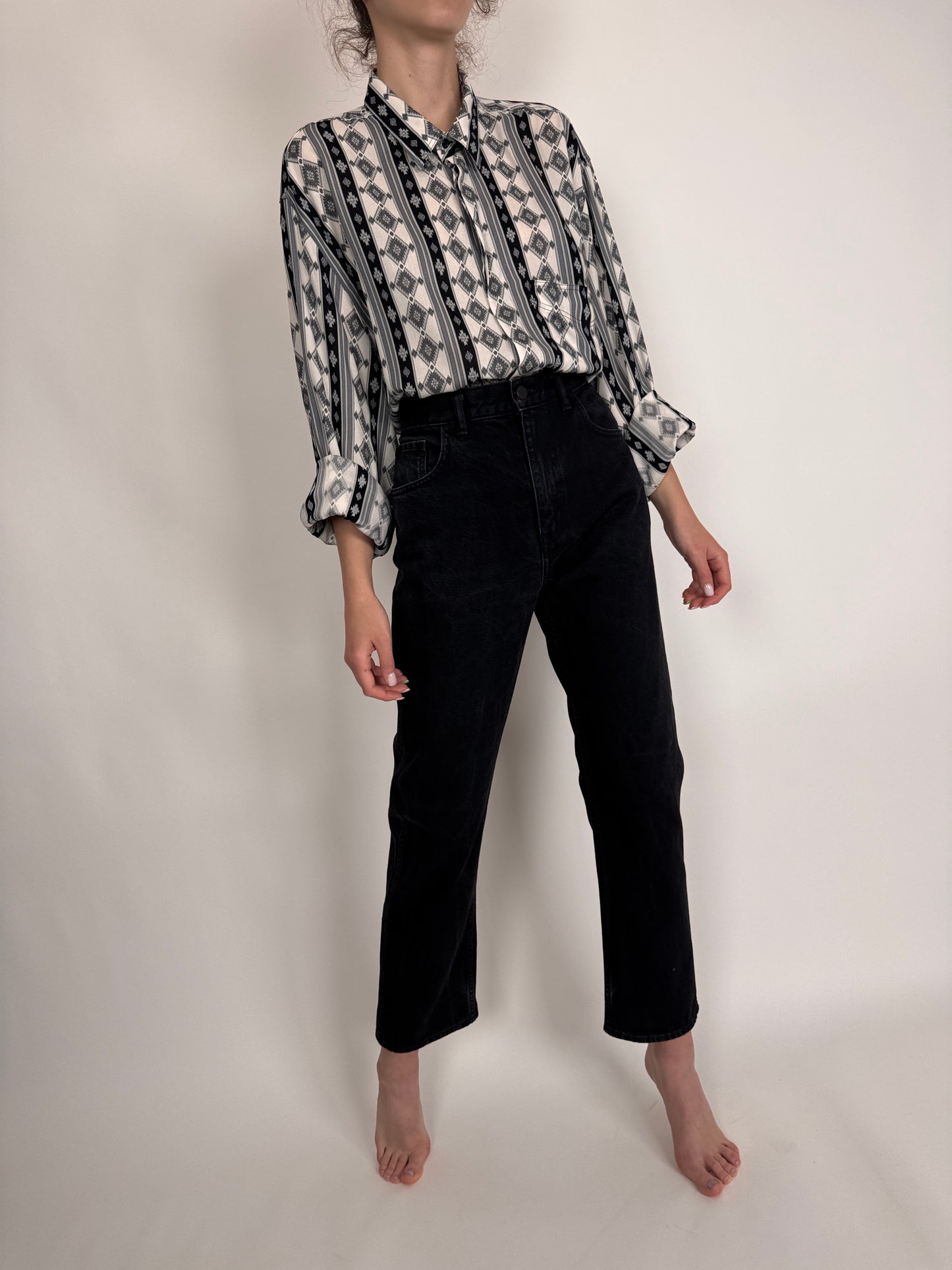 Jeanși premium cu talie ultra înaltă dark wash