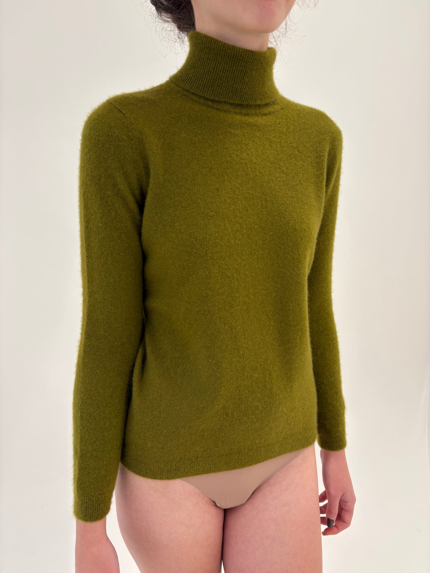 Maleta petite din cașmir multiply seaweed green