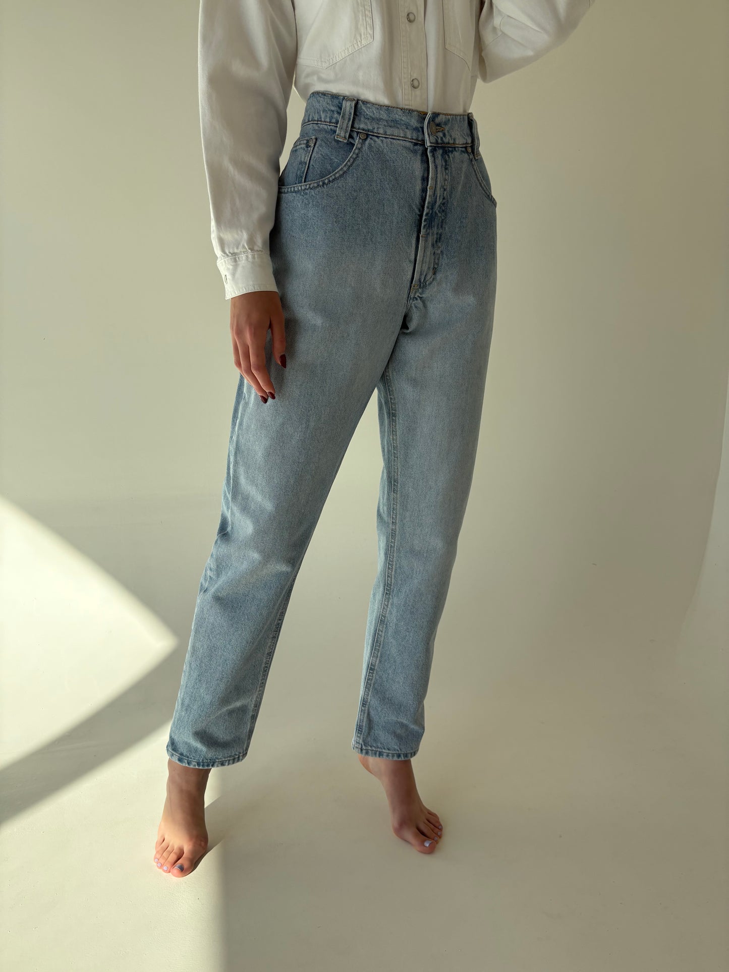 Jeans vintage tall cu ținuta și talie ultra înaltă classic wash