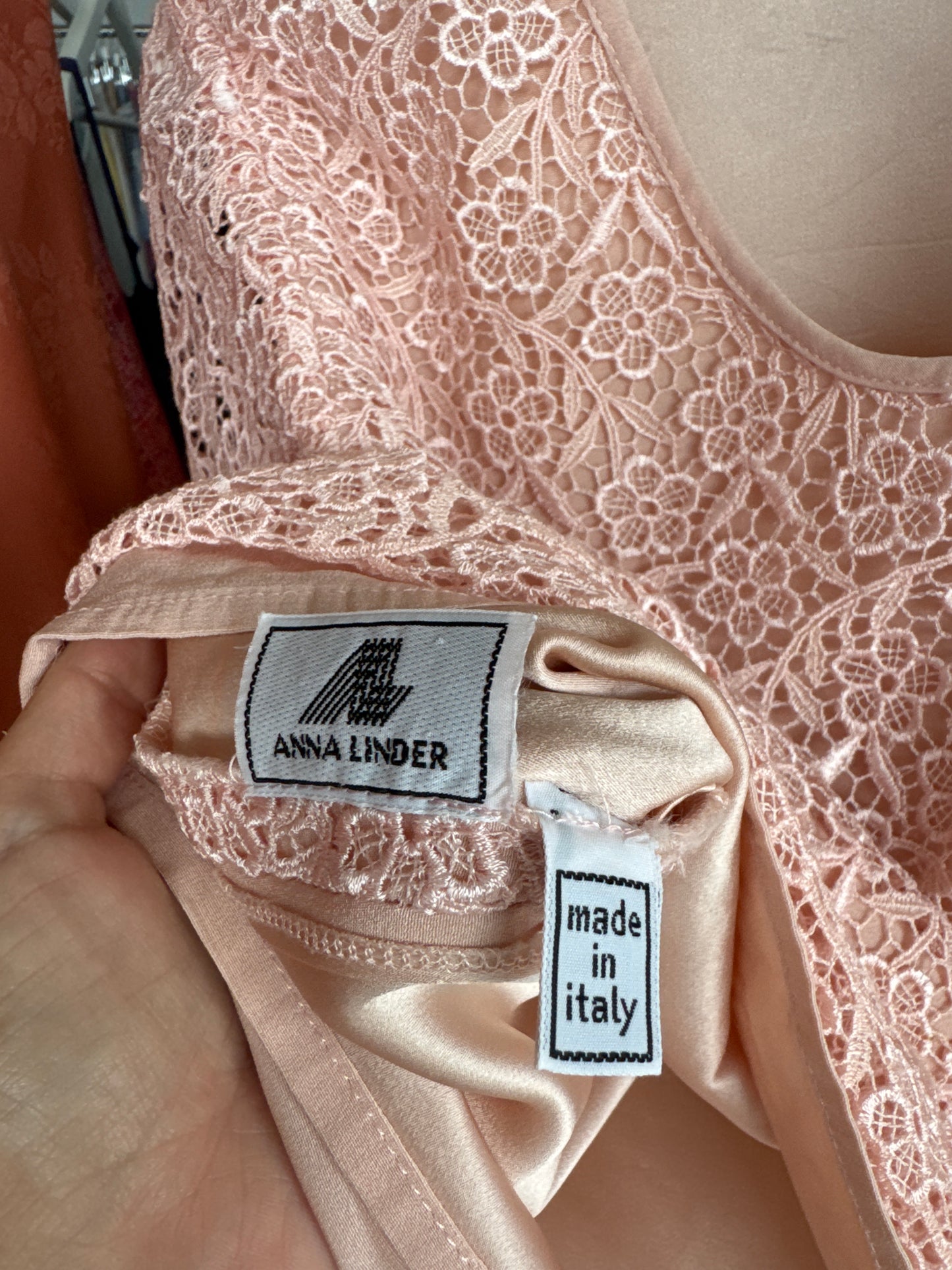 Top italian powder Pink din dantelă macrame de la zi la seară