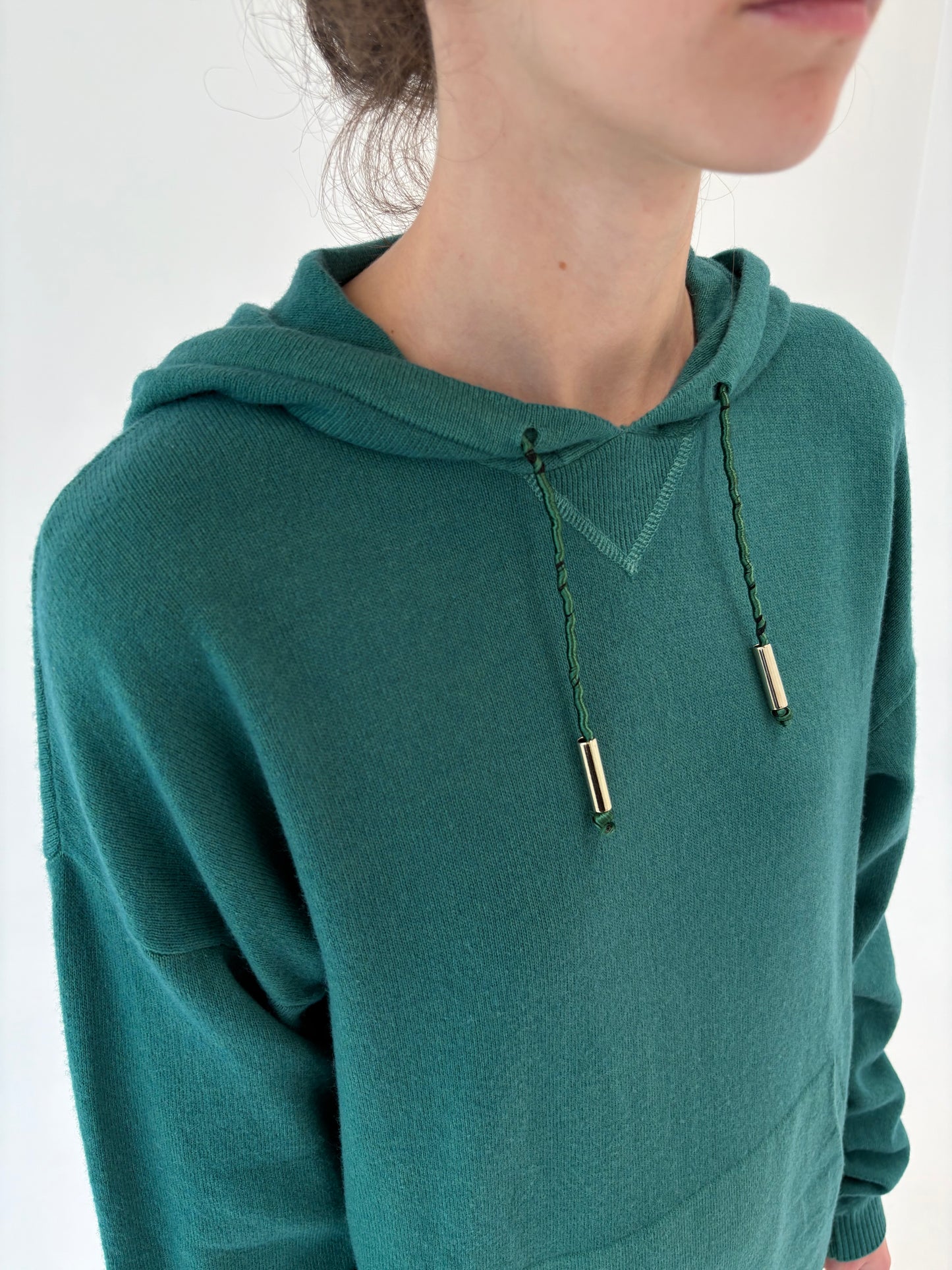 Hanorac pine green din lana extrafina de gramaj mare