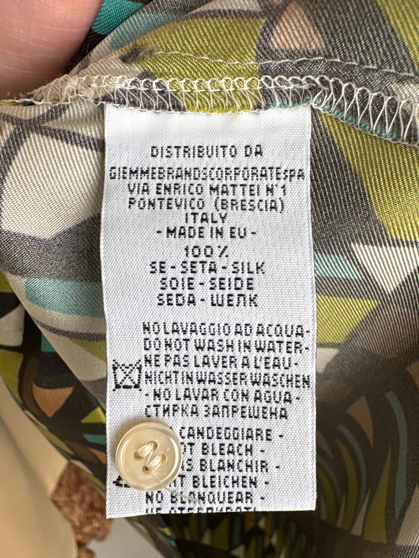 Rochie / tunică din twill de mătase naturală cu print geometric
