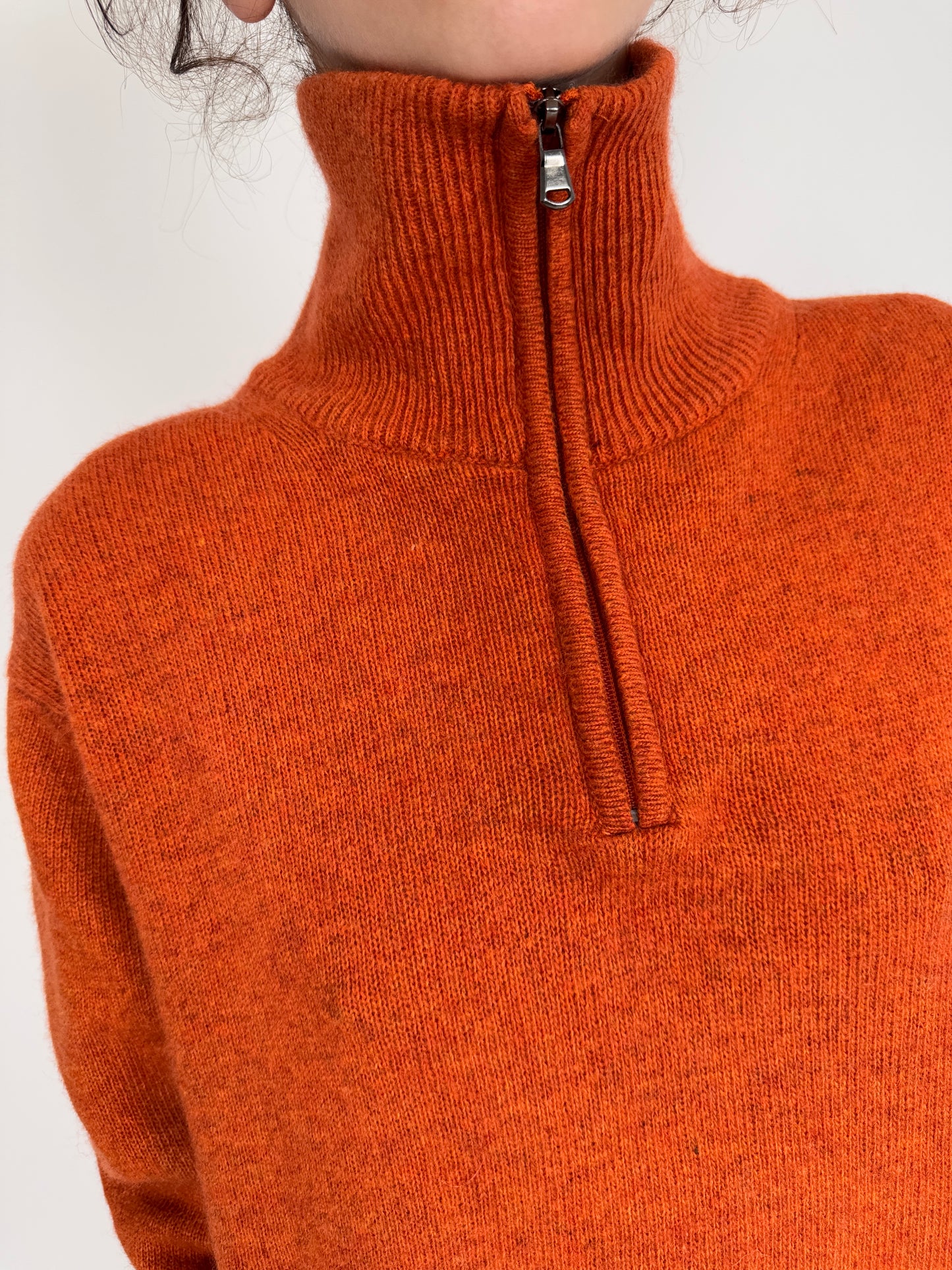 Maleta tall rust orange italiană 70% lana extrafina de gramaj mare