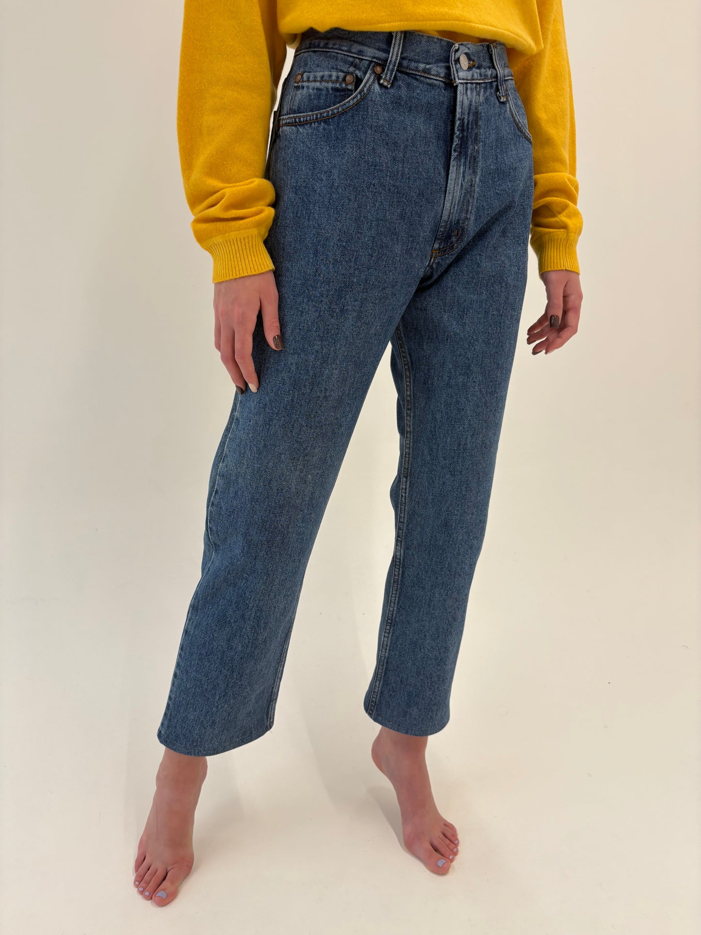 Jeans premium vintage italienești classic wash straight leg