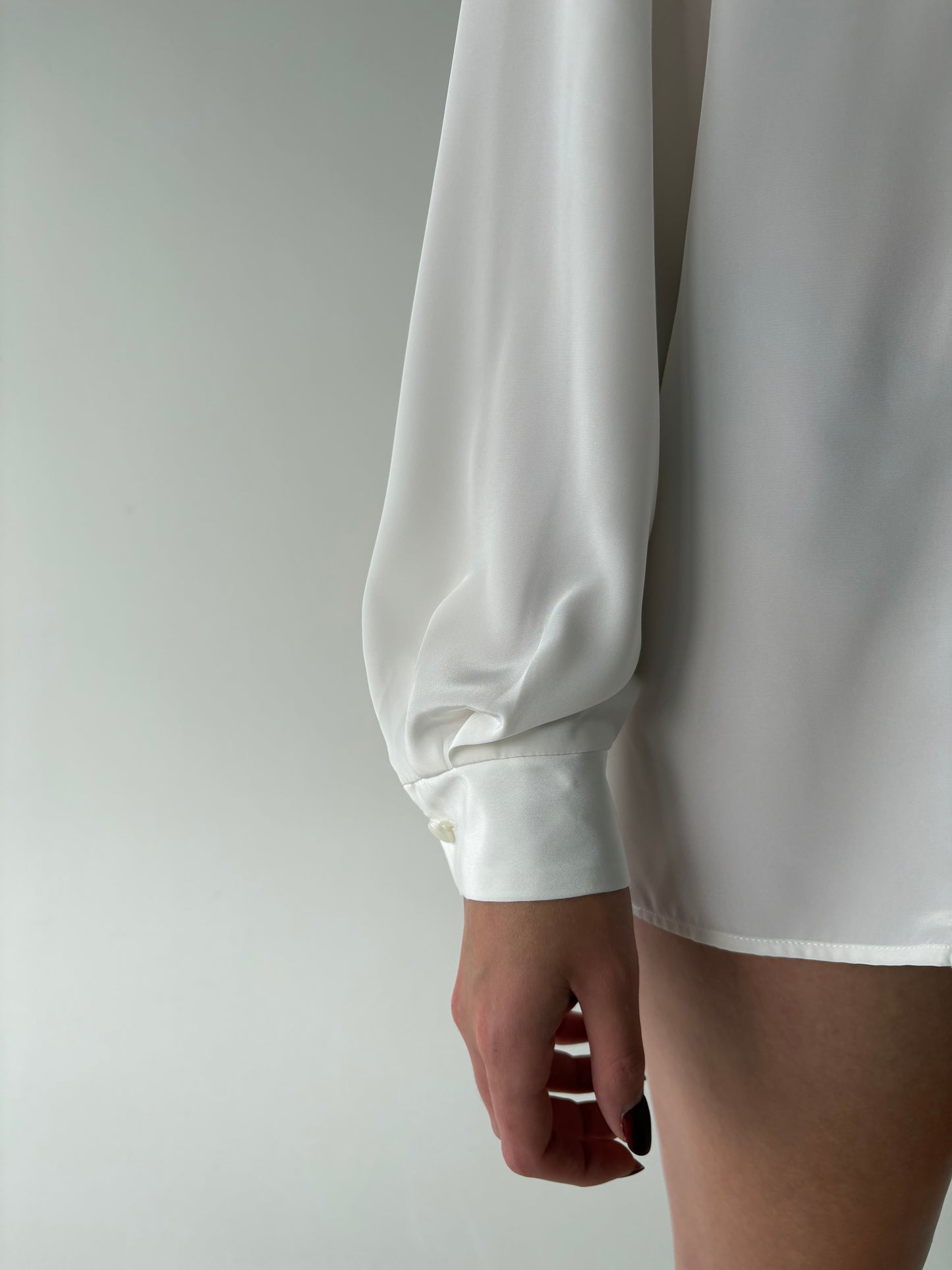 Cămașa vintage petite cu pliseuri decorative butter white