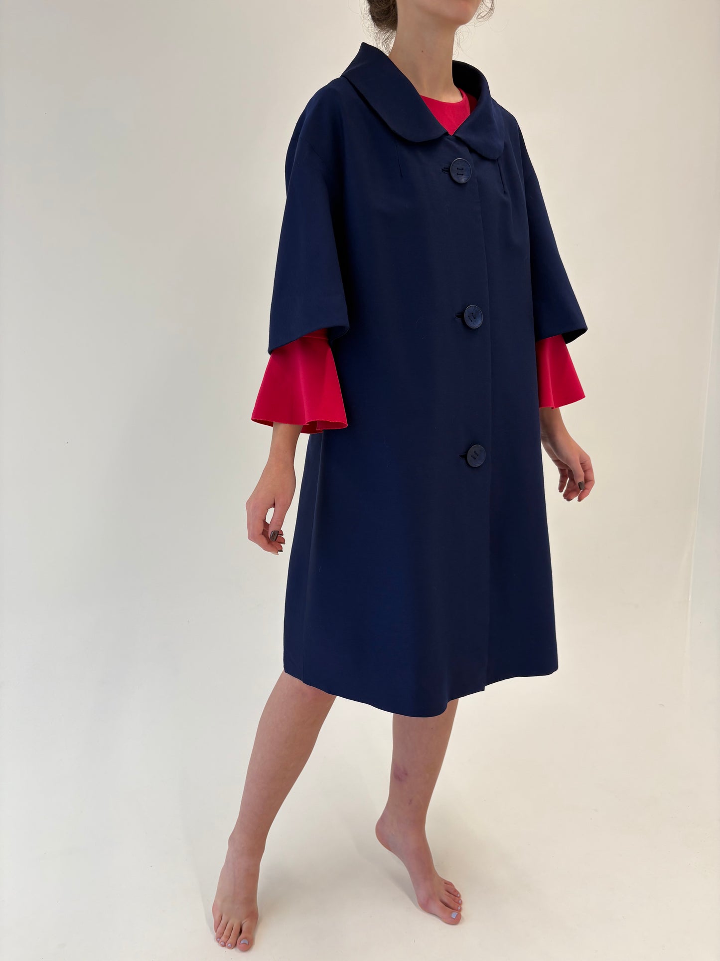 Cocoon coat de lana old vintage anii 50 ultra luxury de ocazie în stil Dior