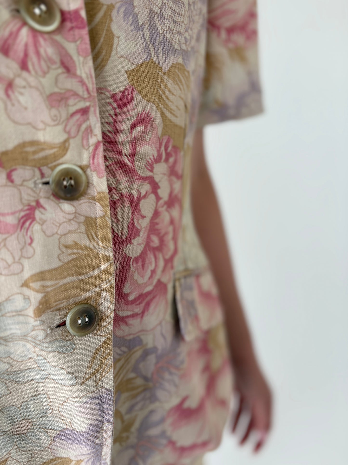 Sacou luxury Marella by Max Mara ușor cambrat din in cu print floral