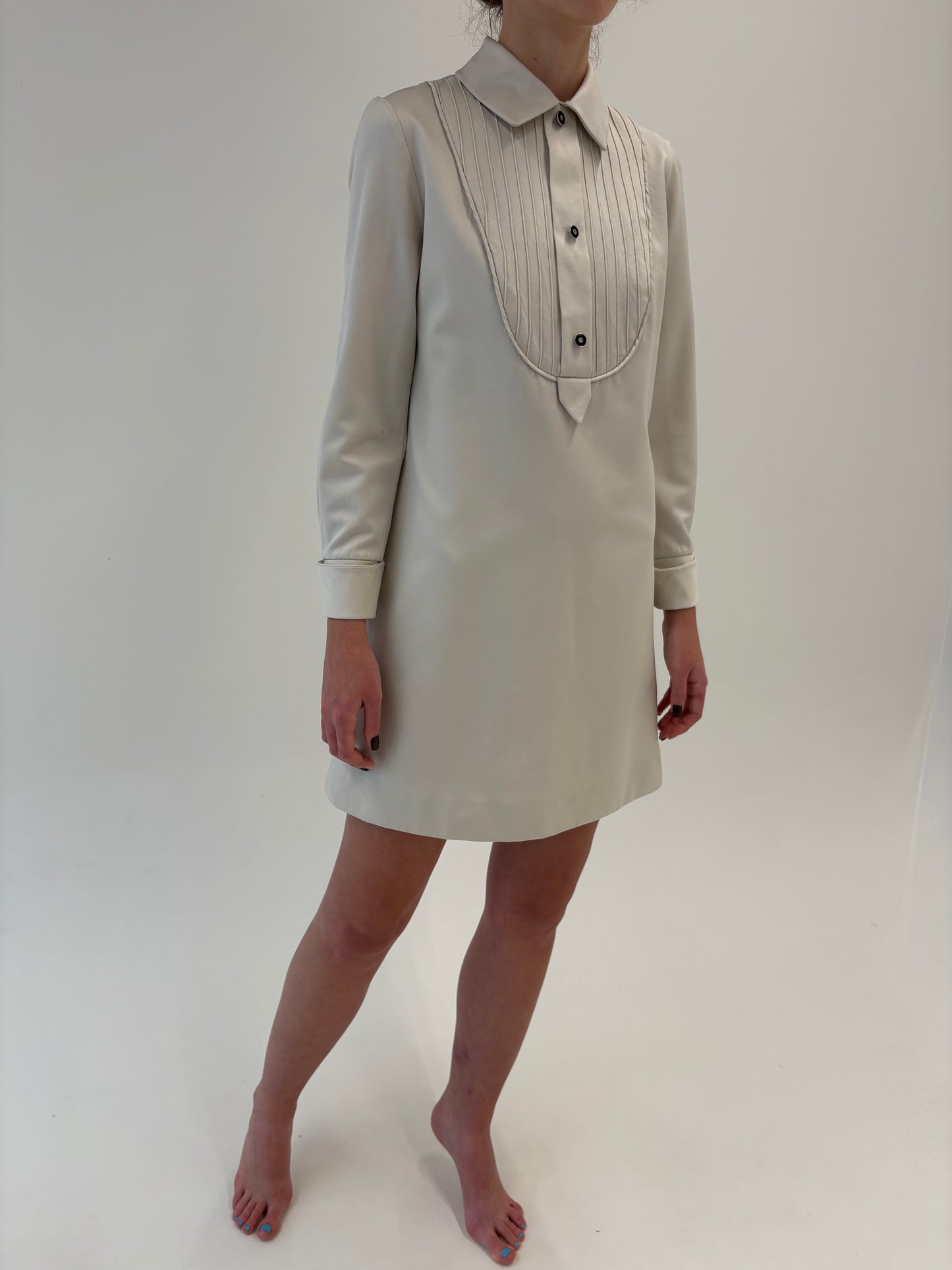 Chemise tuxedo dress Old vintage anii 70 italiană de la business la seara