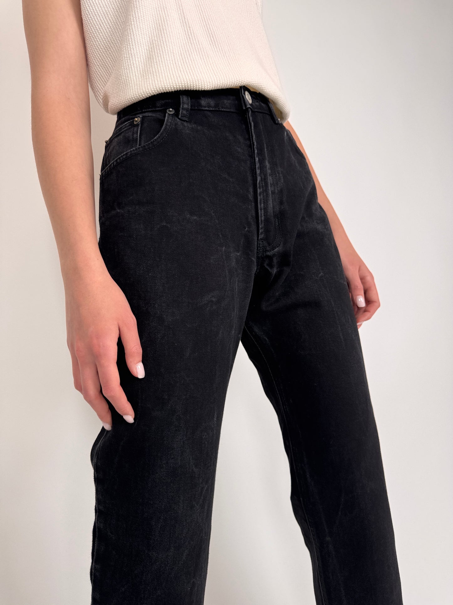 Jeanși vintage cu talie înaltă straight leg