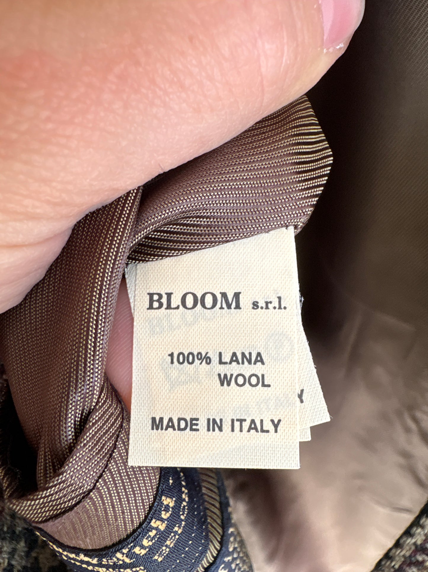 Sacou camel din tweed excepțional de lana plină în carouri