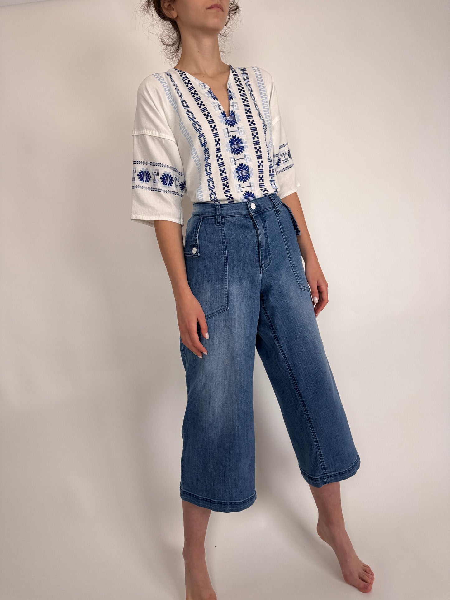 Jeanși vintage palazzo modelatori