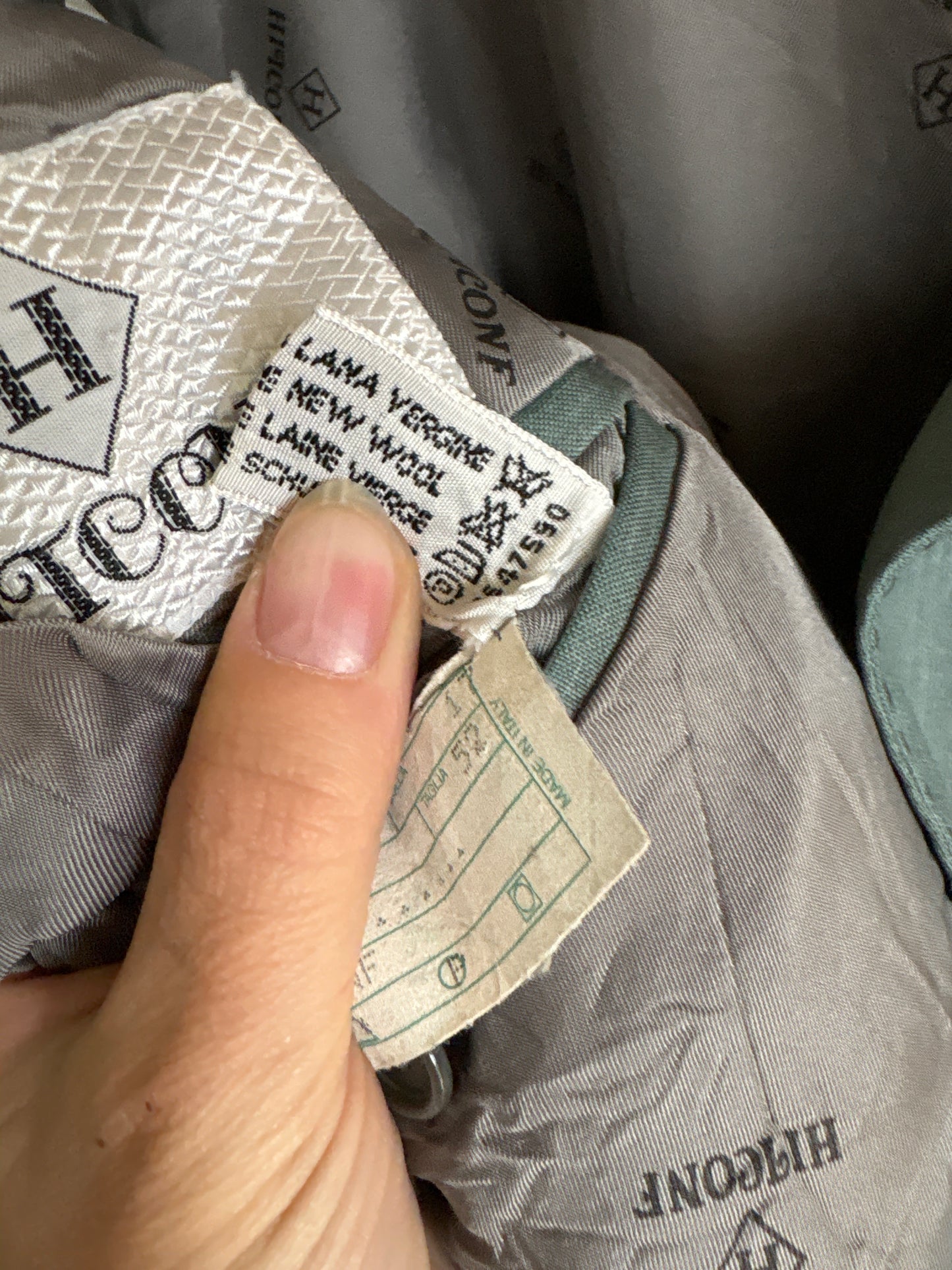 Sacou italian mint green din lana extrafina in croi actual