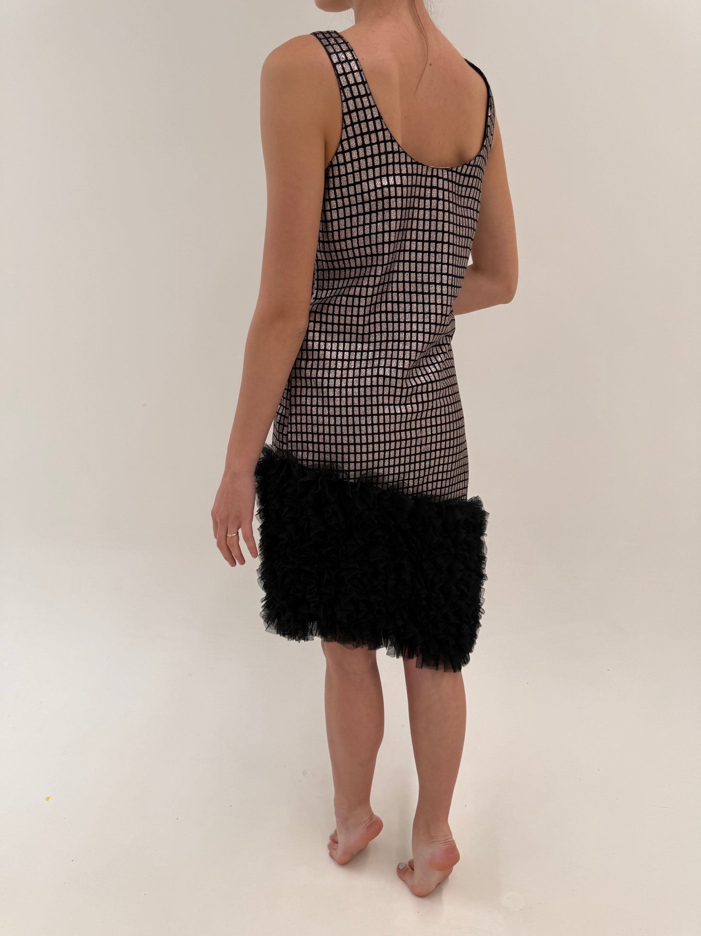 Rochie italiană de designer din material prețios in croi ultra chic atemporal