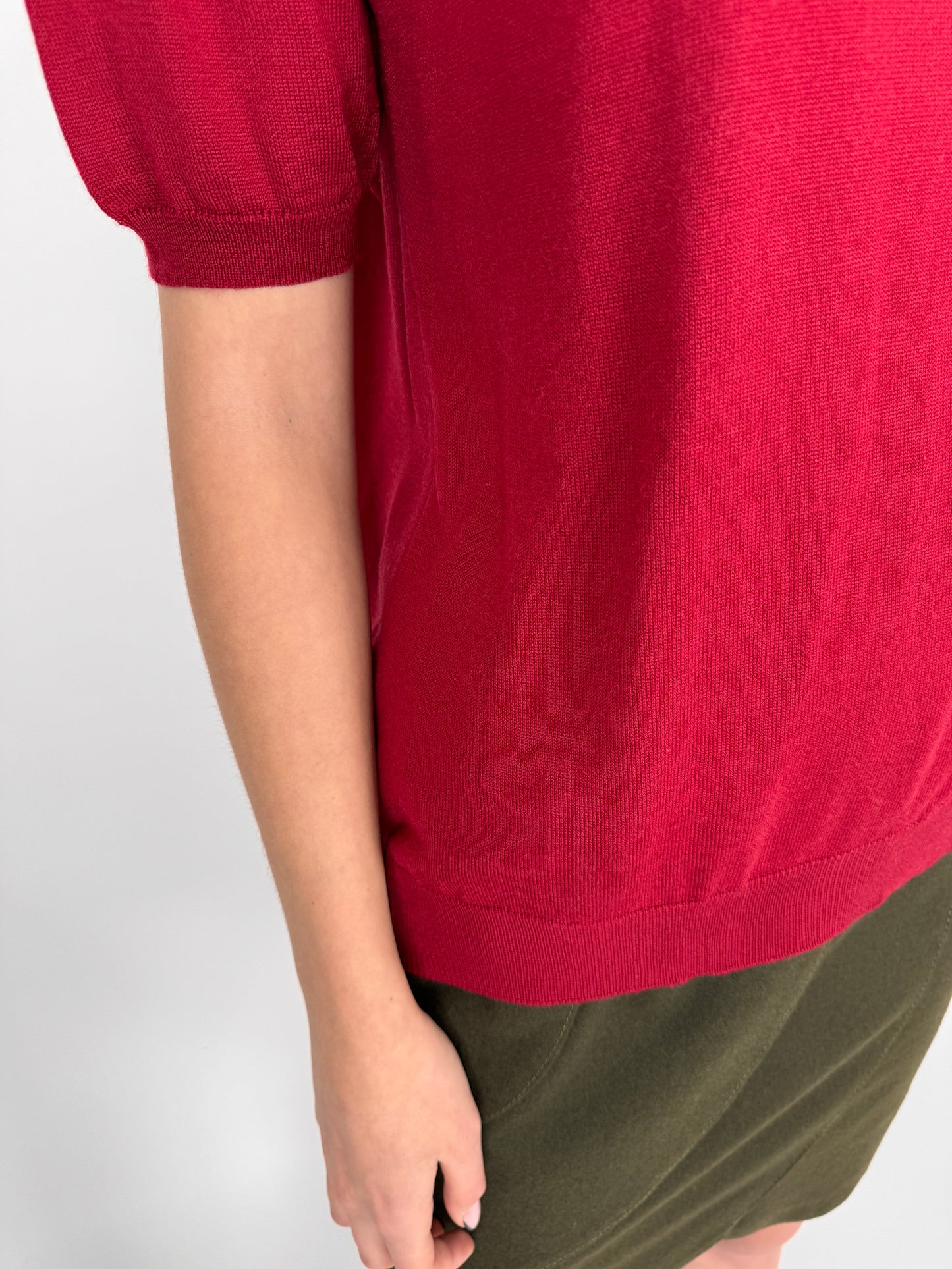 Top maroon red din lana extrafina