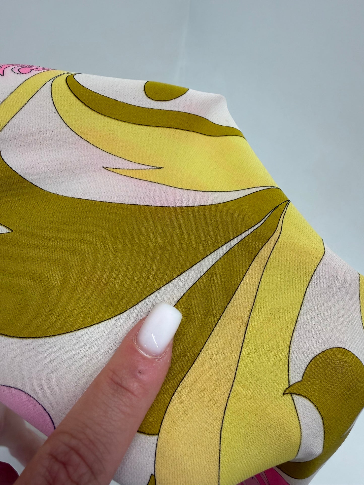 Fustă vintage Emilio Pucci din mătase naturală cu print specific brandului