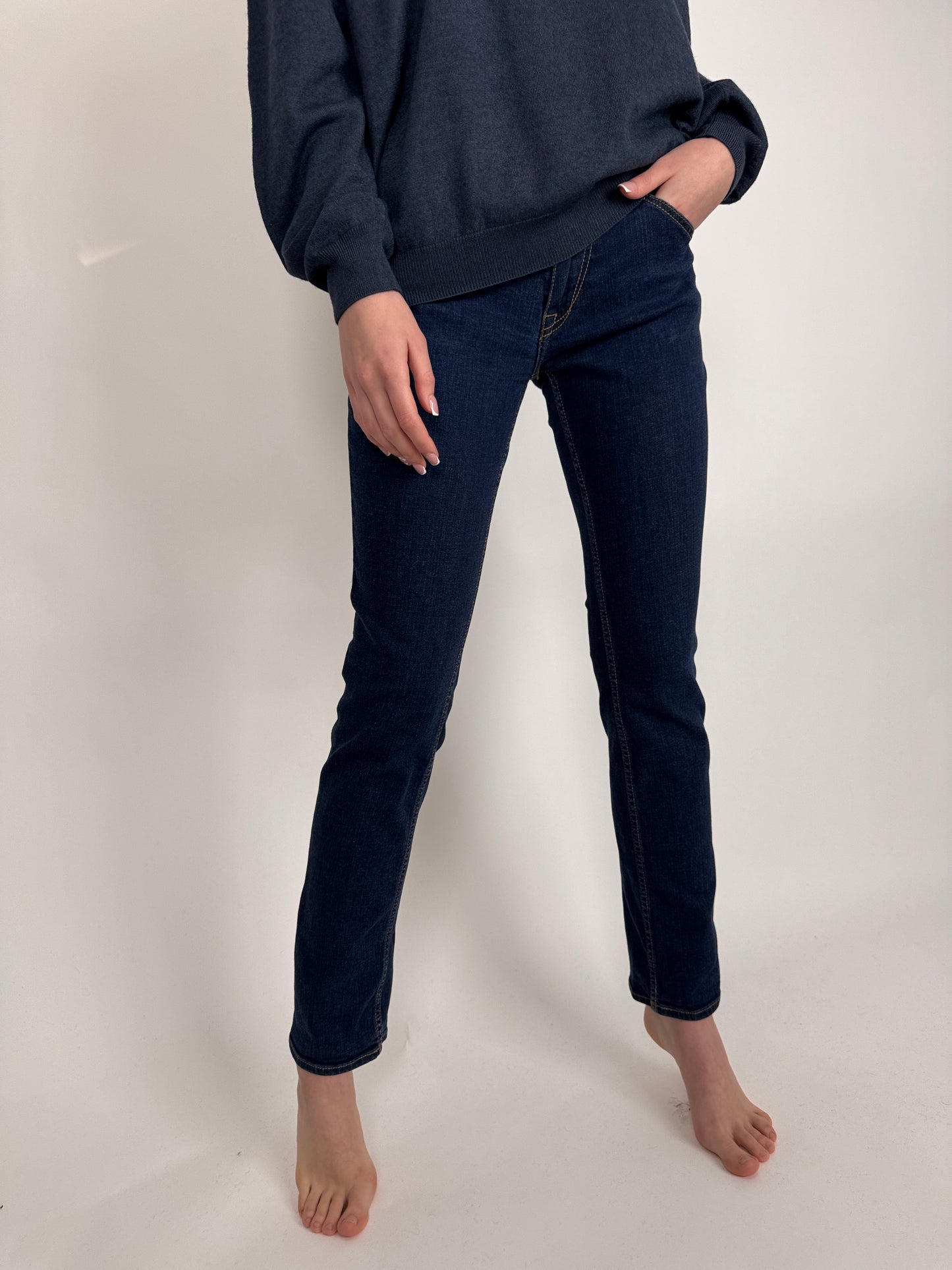 Jeanși Tommy Hilfiger dark wash din bumbac modelator