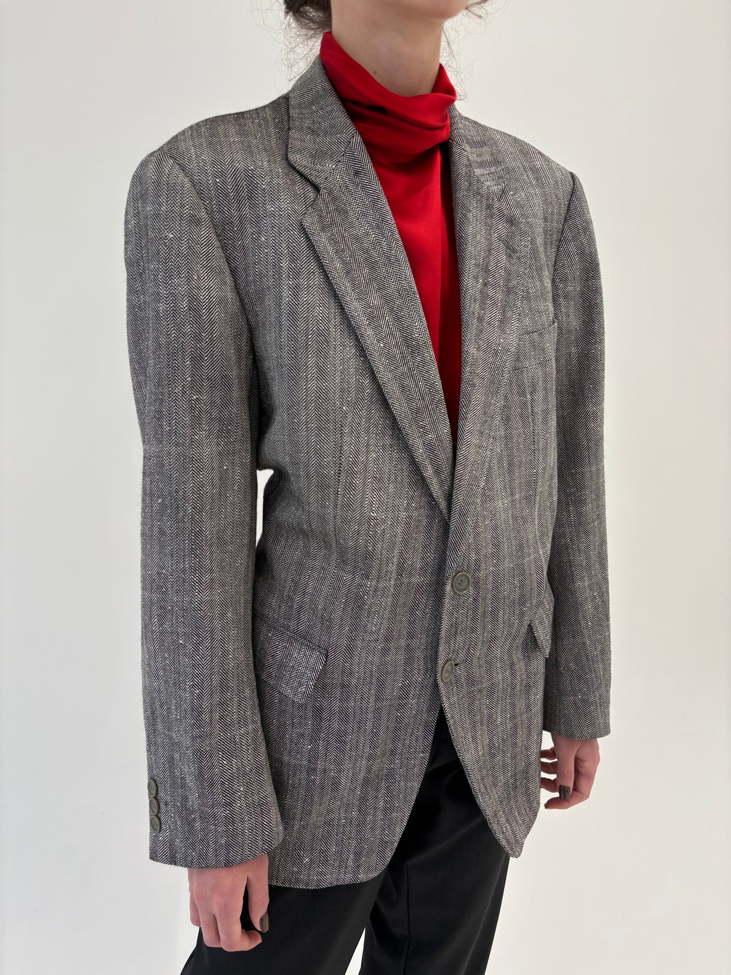 Sacou ultra luxury Scabal din lana și mătase naturală