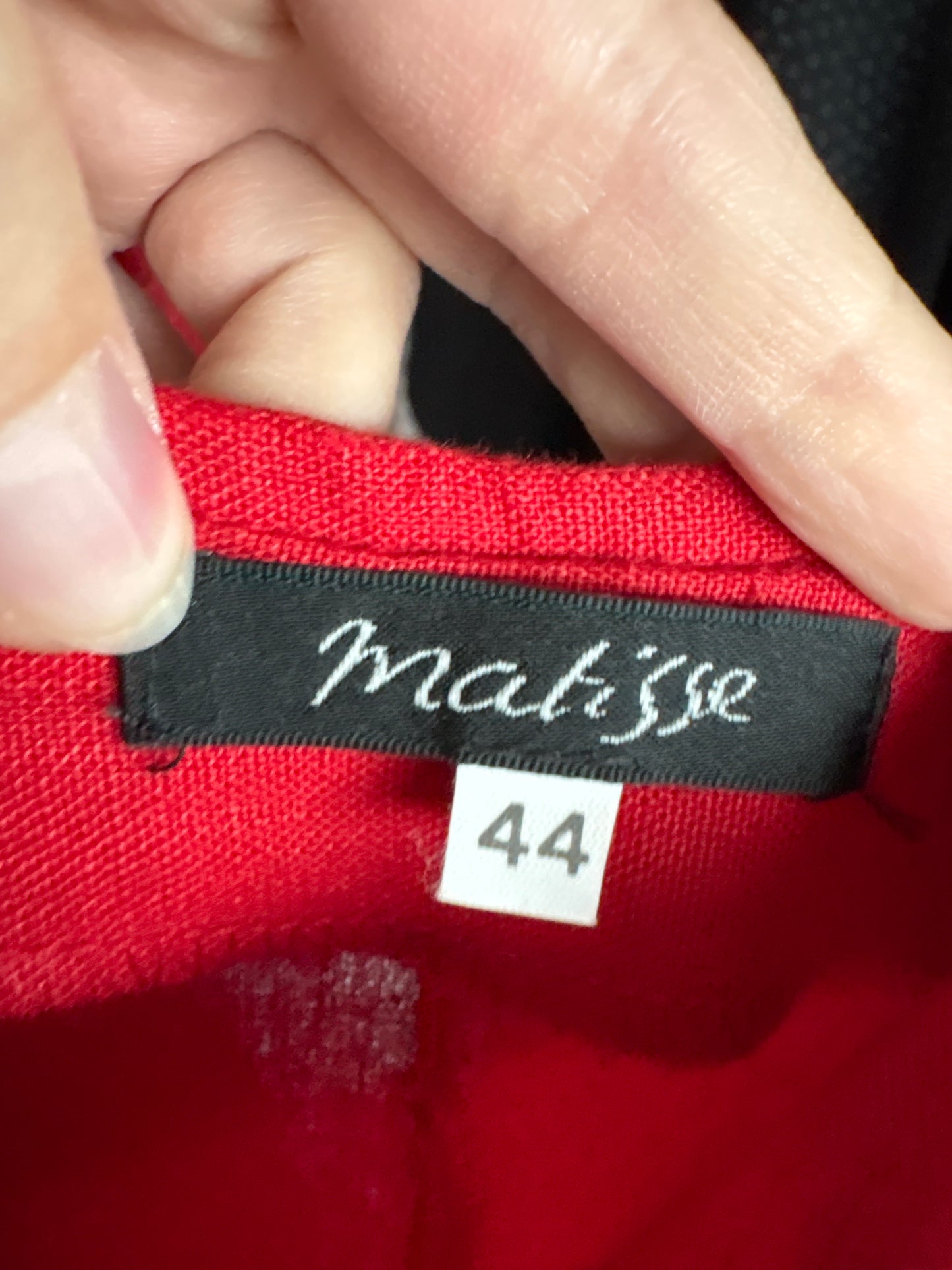 Salopetă tall excepțională din in roșu clasic cu decupaj la spate și pantaloni palazzo