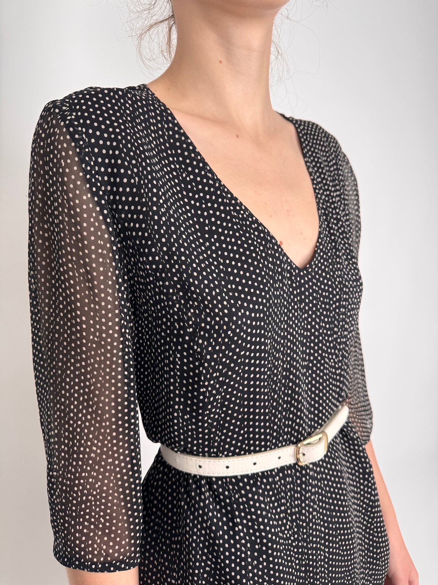 Rochie Max Mara din mătase naturală în bie cu buline
