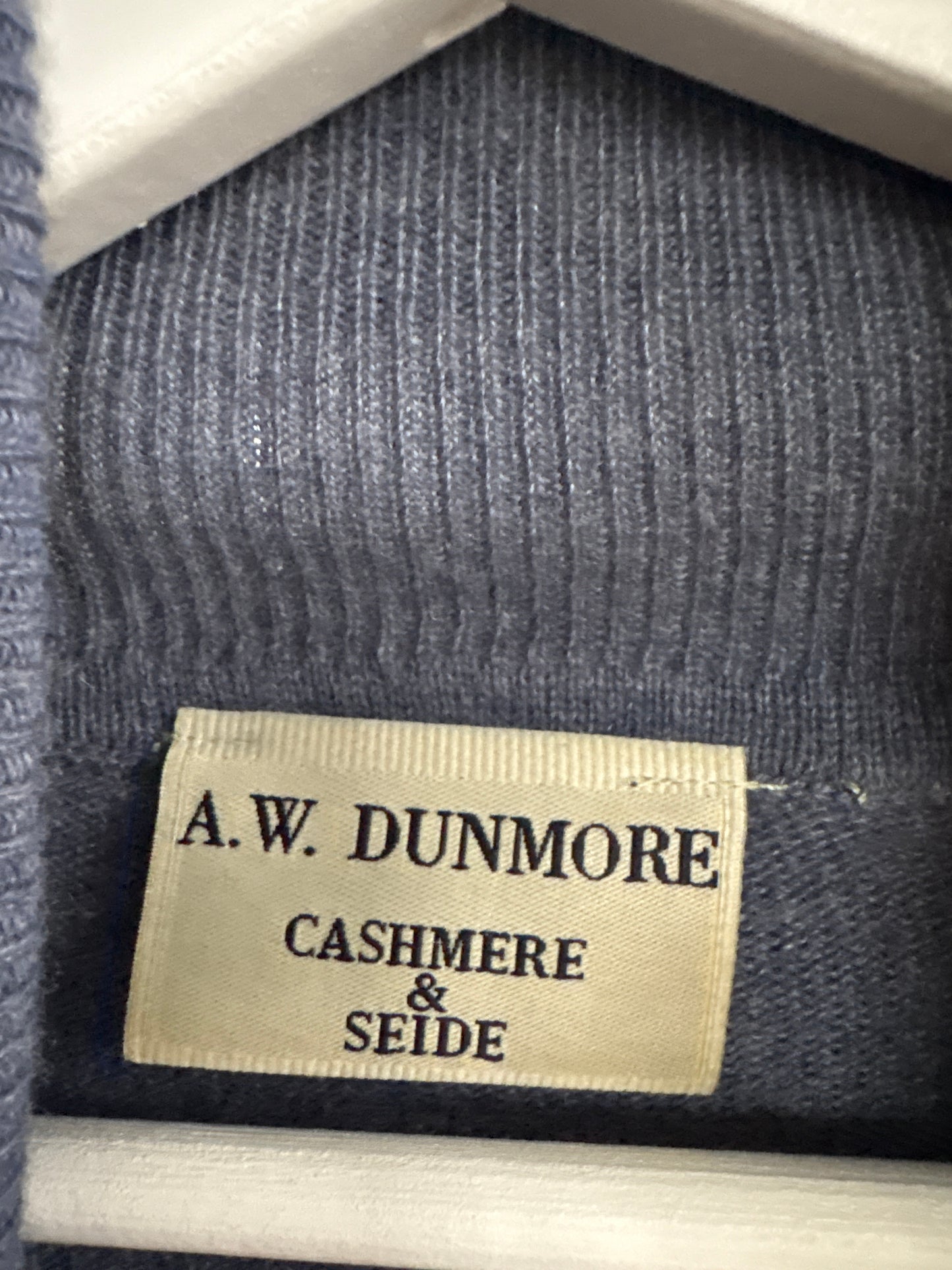 Maleta tall jeans blue din cașmir și mătase naturală