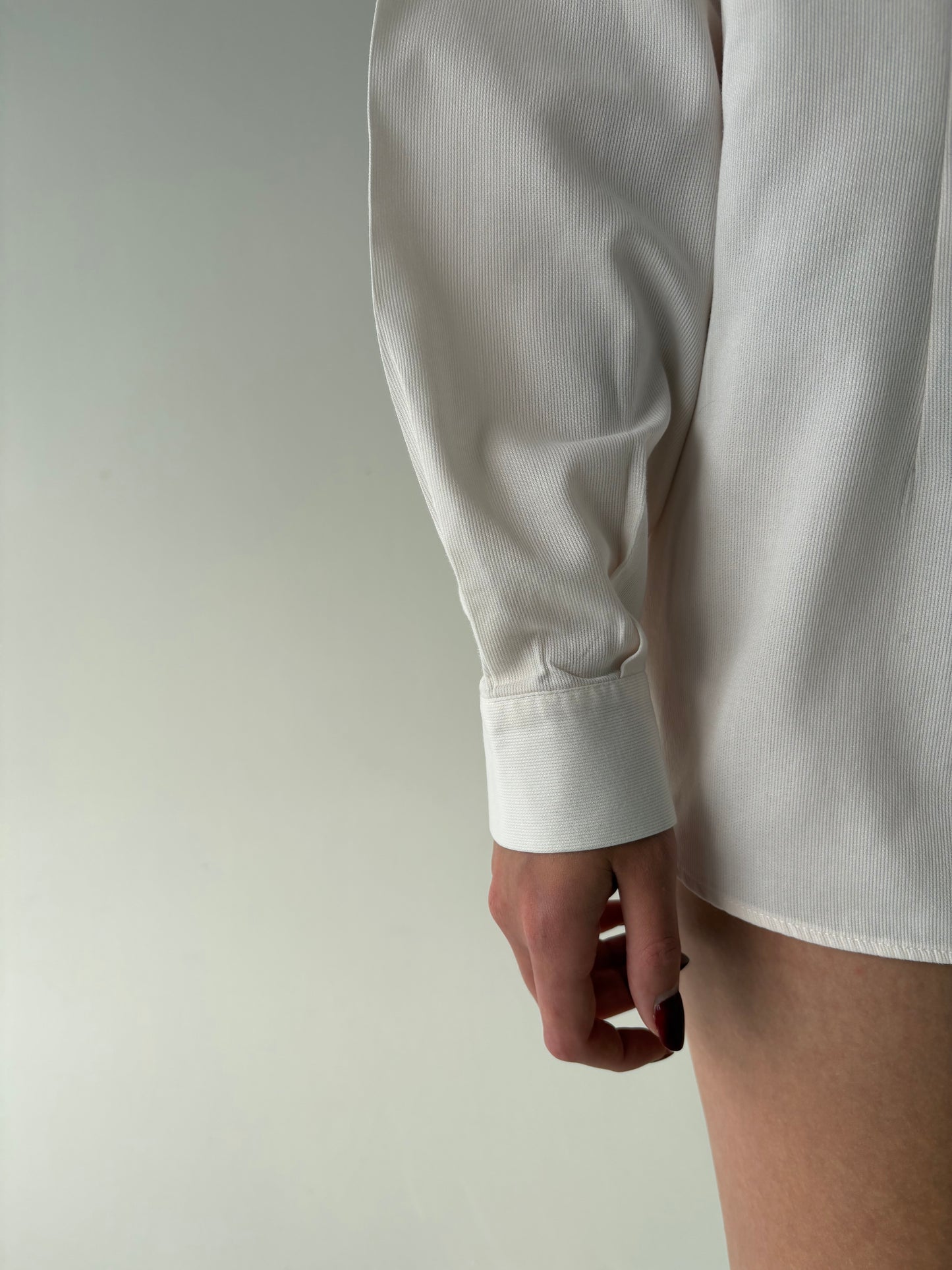 Cămașa italiană powder pink din poplin plin de bumbac texturat