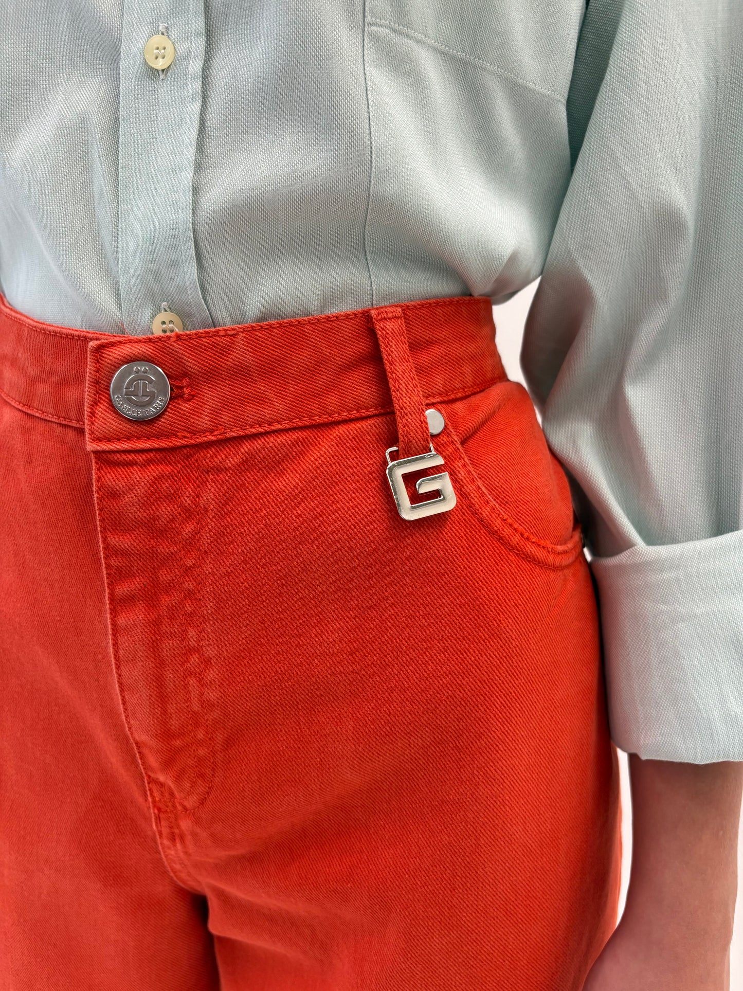 Jeans de brand premium italian Barrel petite cu talie ultra înaltă
