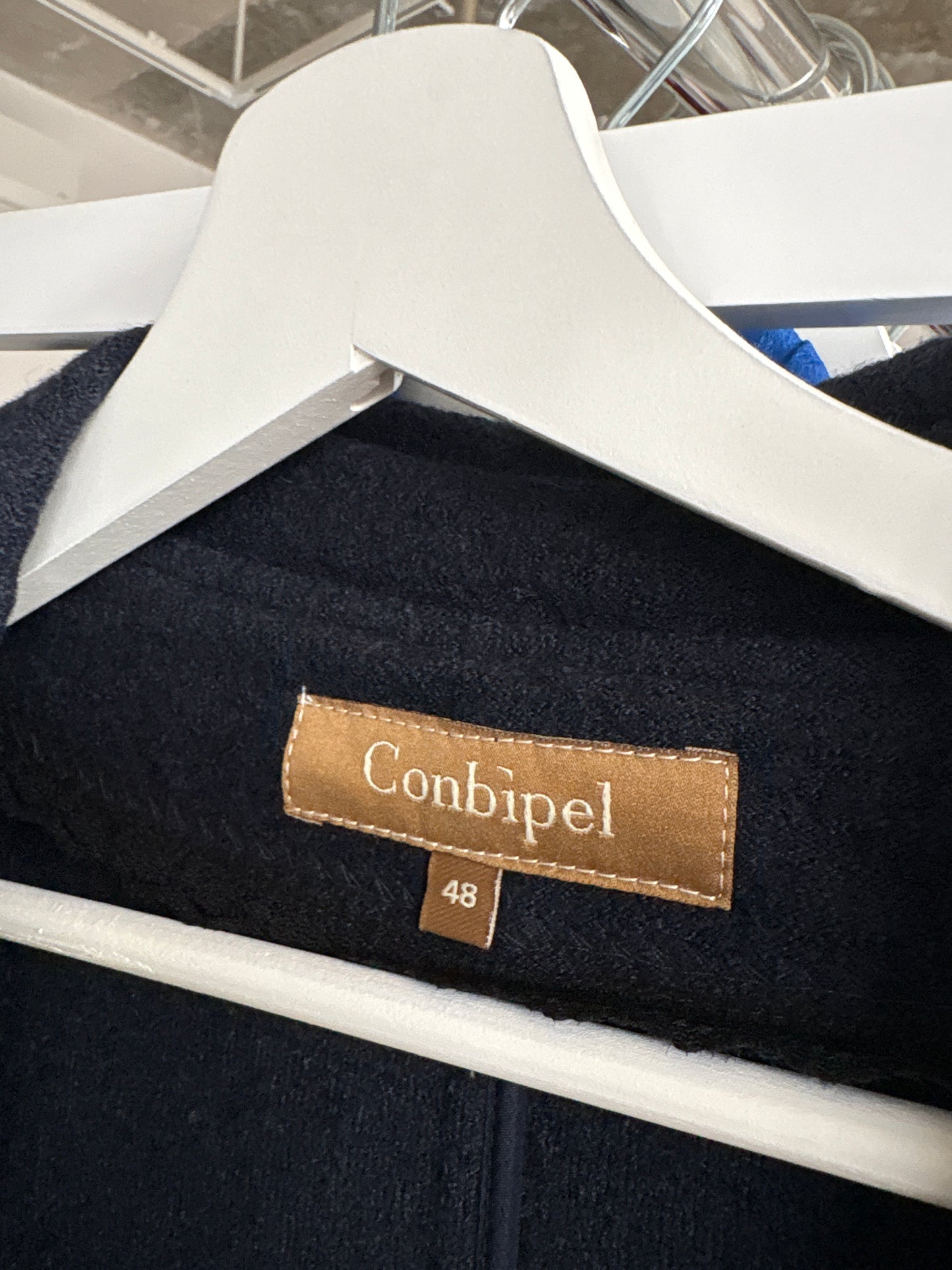 Sacou italian dark blue gray cu guler supradimensionat din lana de toamnă
