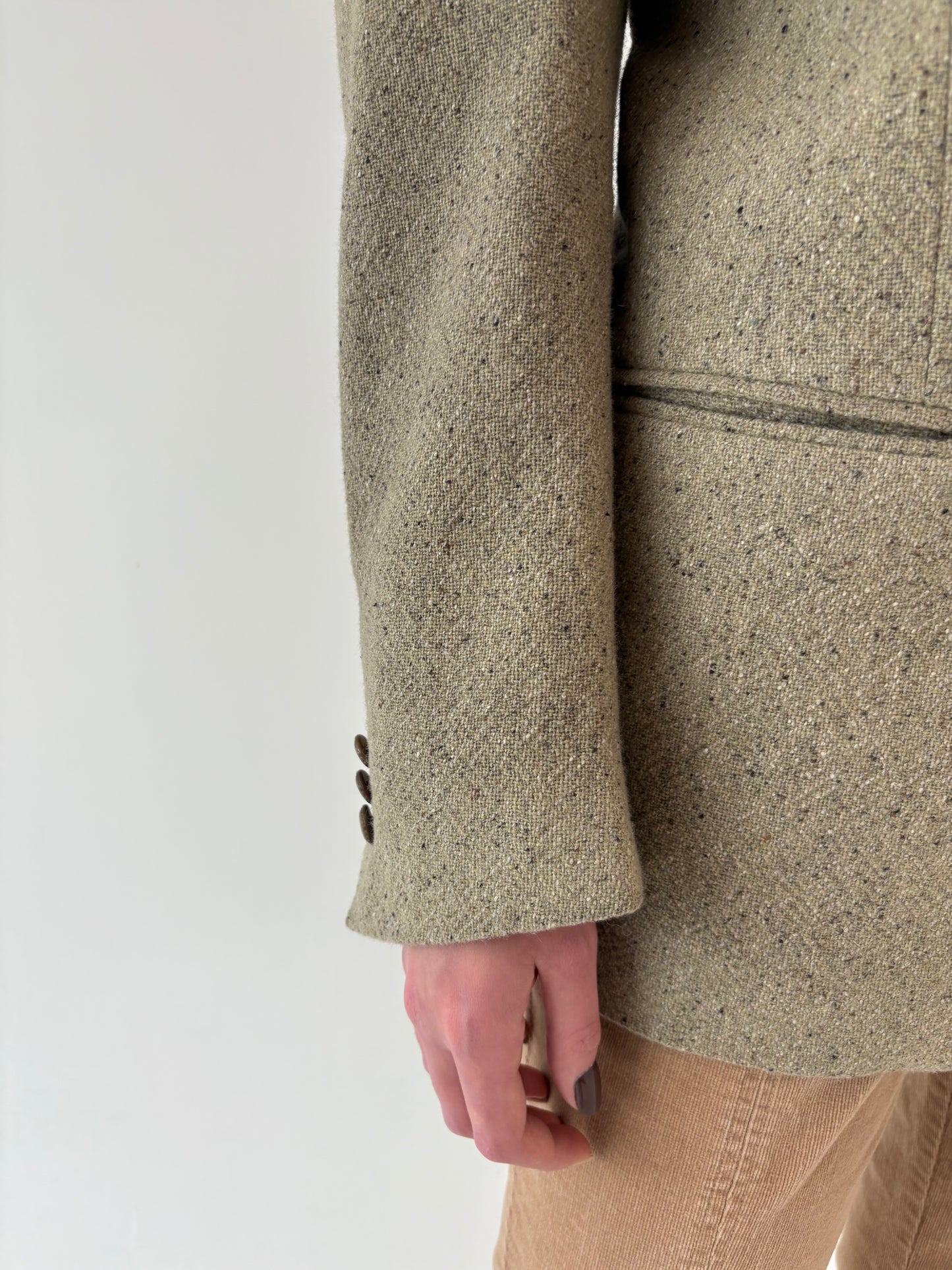 Sacou camel italian din tweed excepțional de lana