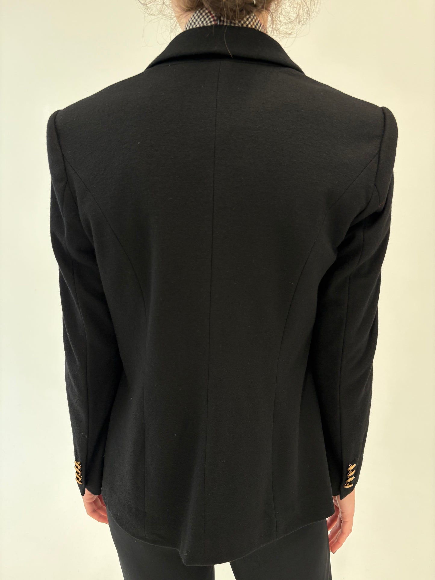 Sacou luxury Marc Cain din lana extrafina cu feronerie aurie