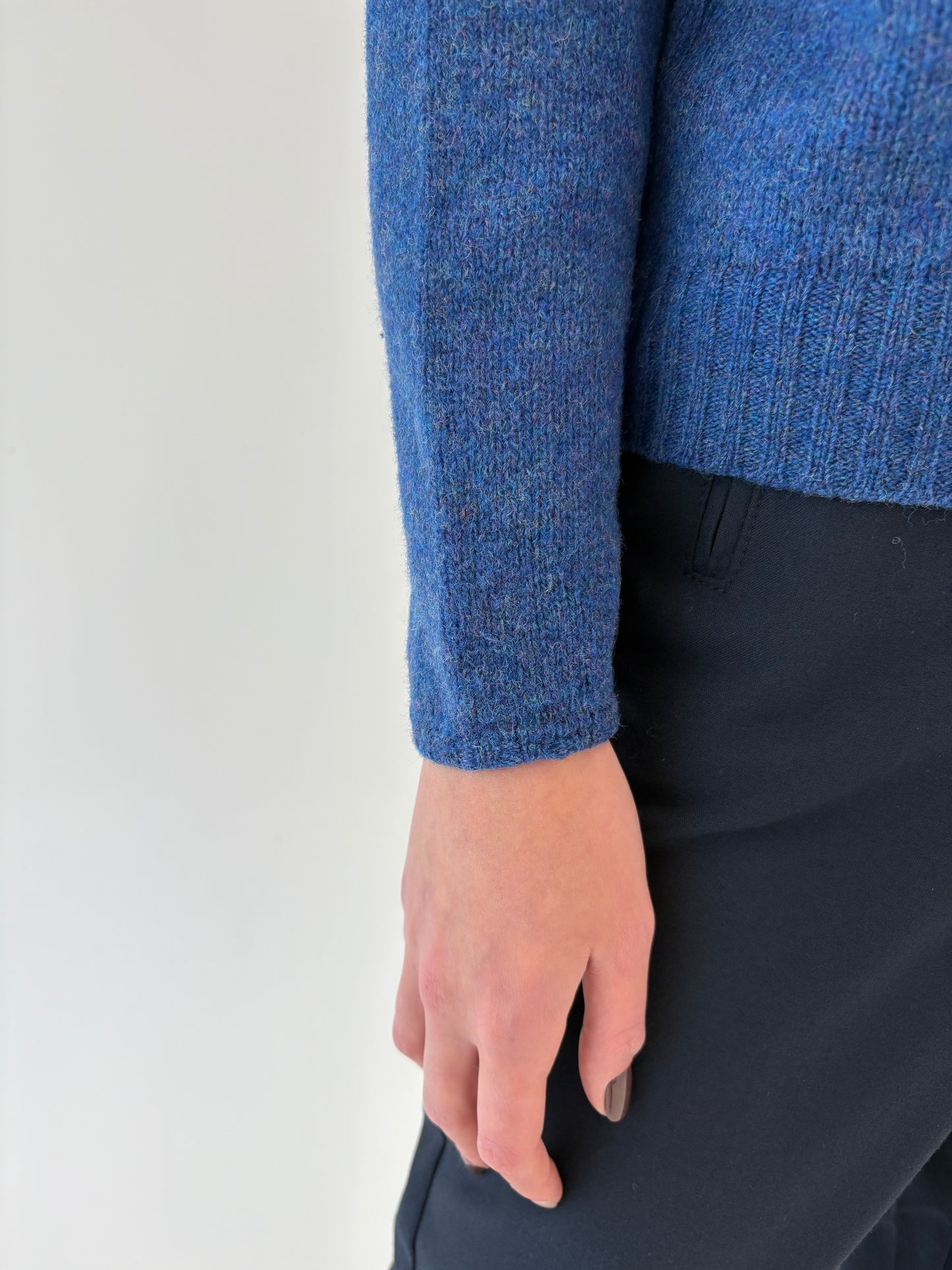 Cardigan Jeans blue din lana groasă multiply