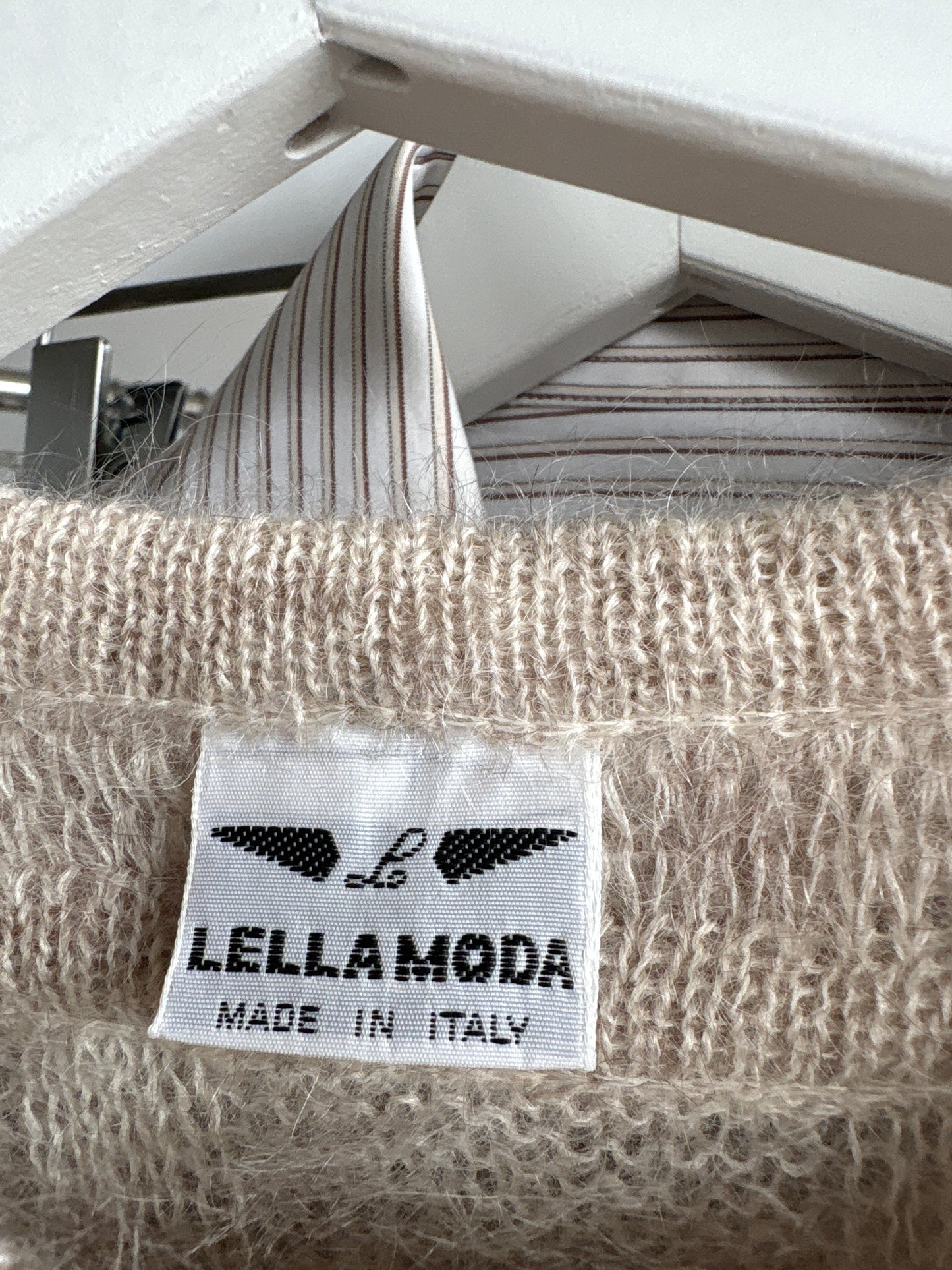Cardigan luxury italian tip jachetă light nude din baby mohair