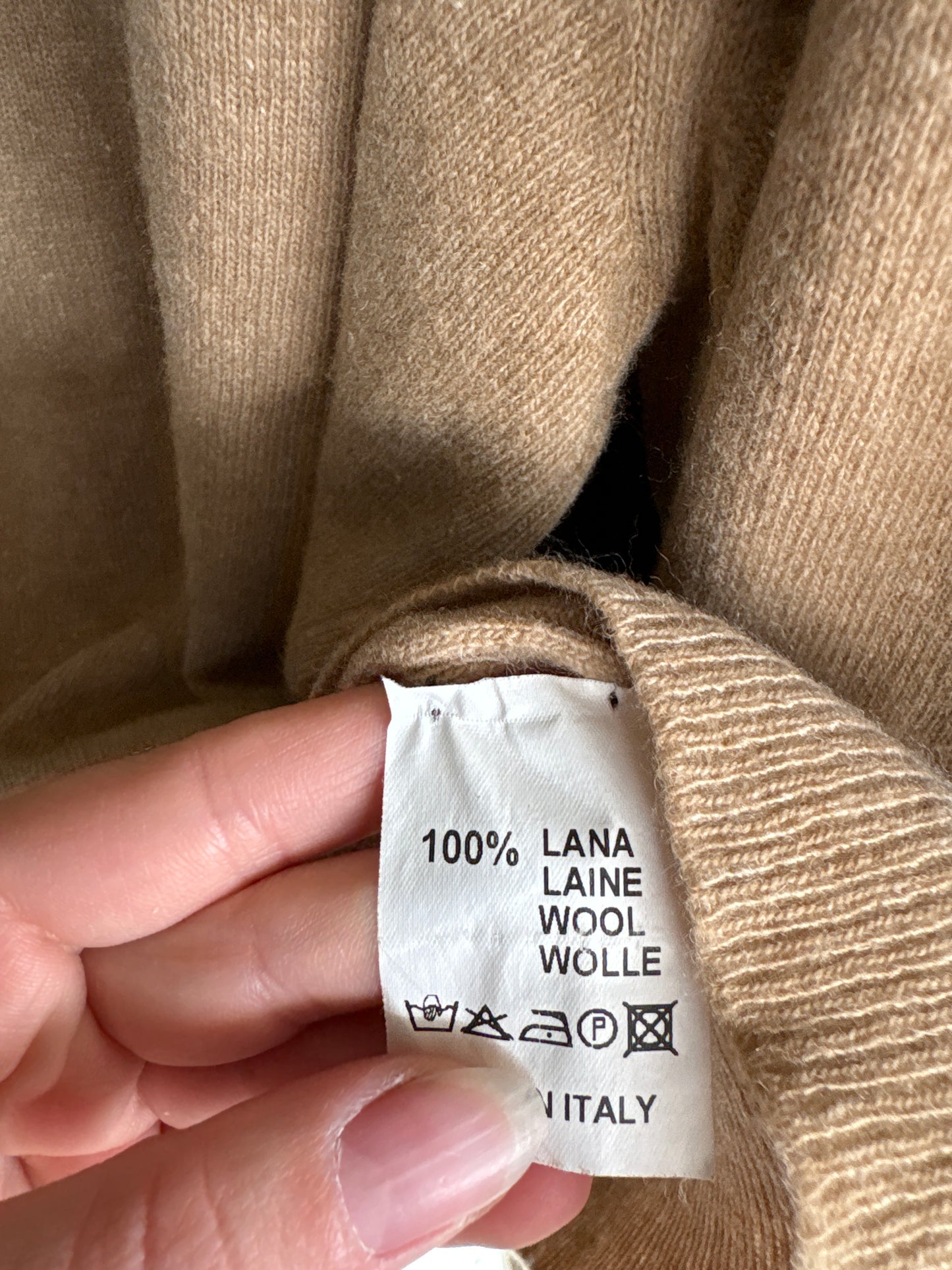 Maleta tall camel luxury Ungaro din lana extrafina de gramaj mare