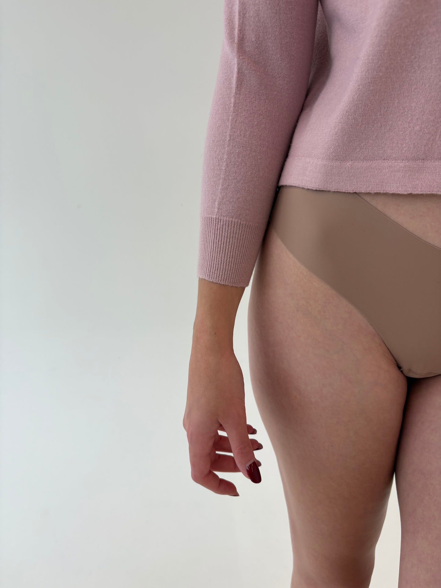 Pulover petite powder pink din lana merino extrafina de gramaj mare
