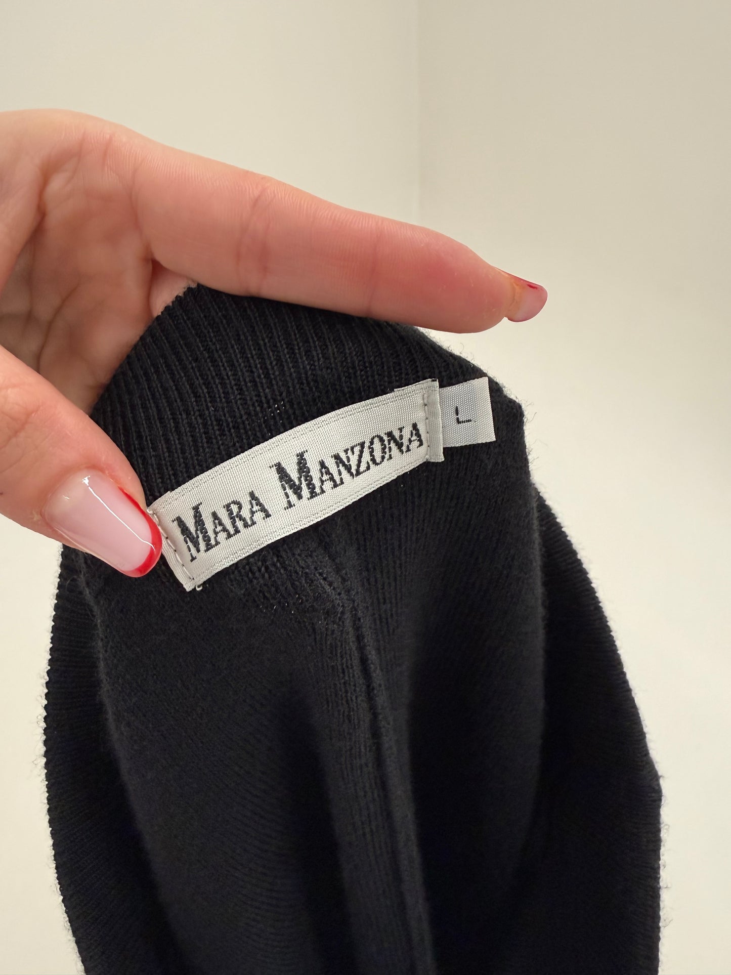 Fustă neagră maxi din tricot lana extrafina de la zi la seară cu talie ultra înaltă