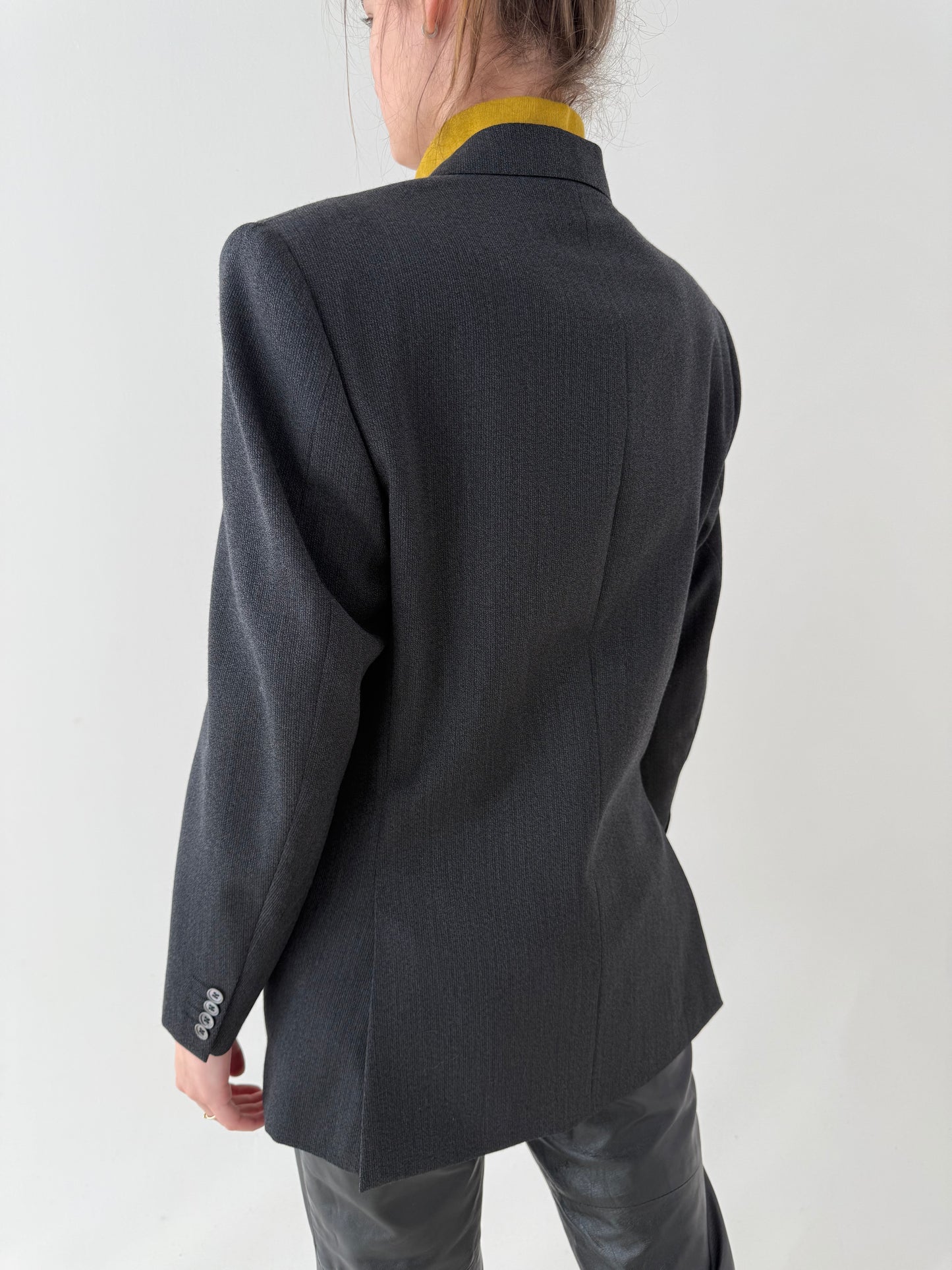 Sacou luxury Pierre Cardin din lana merino extrafina charcoal gray