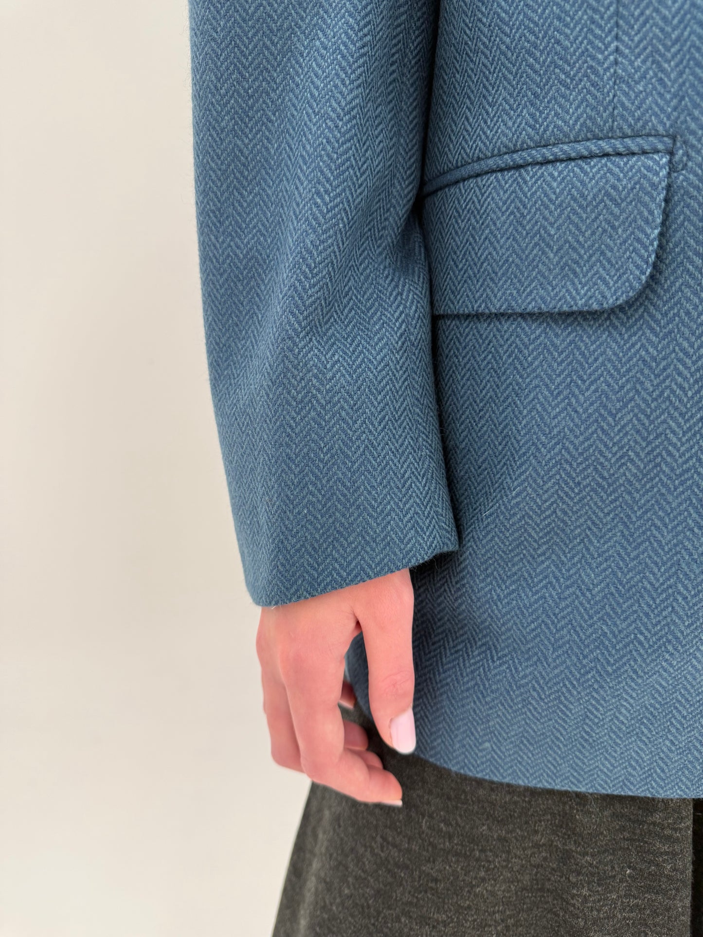 Sacou luxury Corneliani din stofă Chevron de lana si cașmir