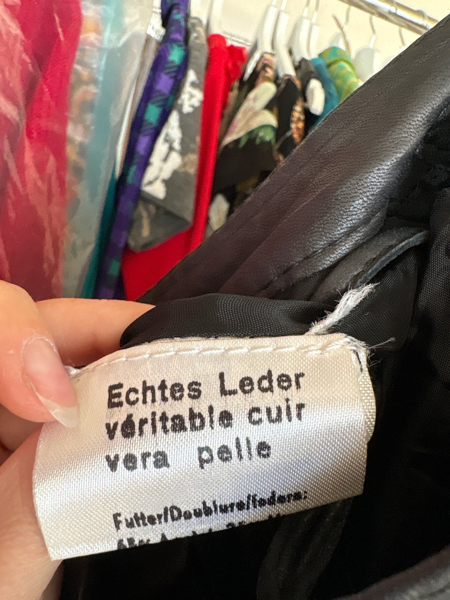 Fustă vintage din piele naturală moale cu volane și talie ultra înaltă