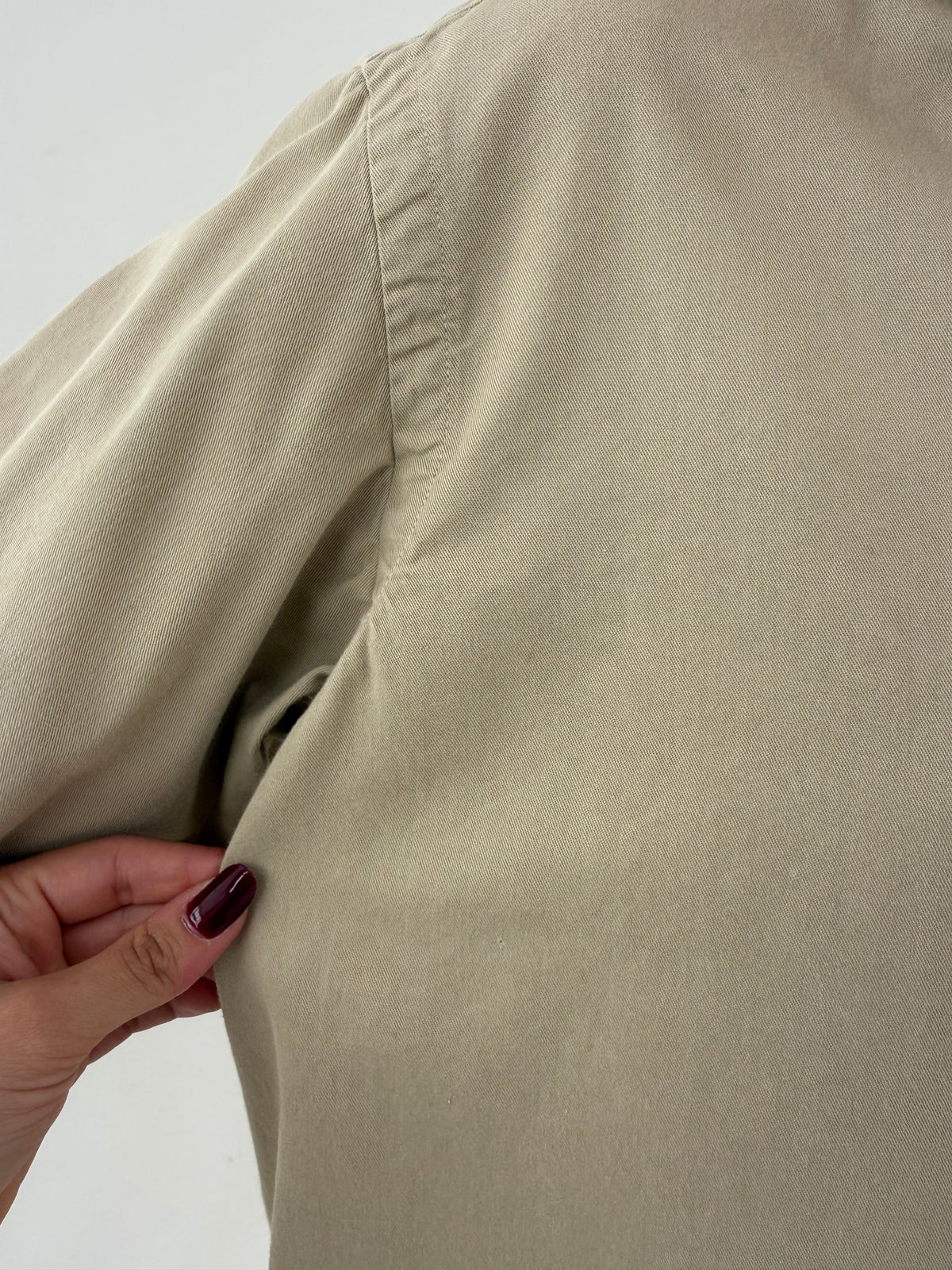 Cămașa Ralph Lauren camel din canvas gros de bumbac