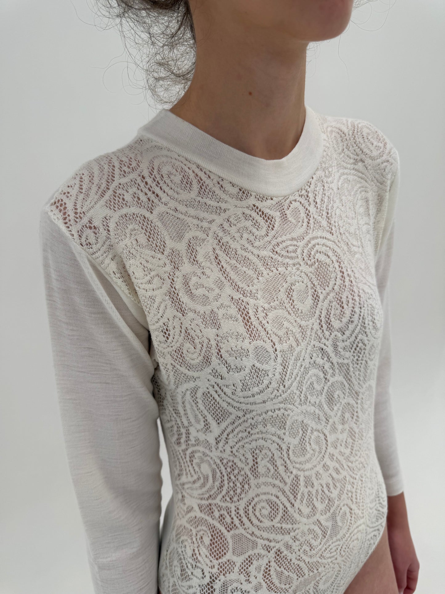 Body high end italian din dantelă și lana extrafina irestringibila de la zi la seară