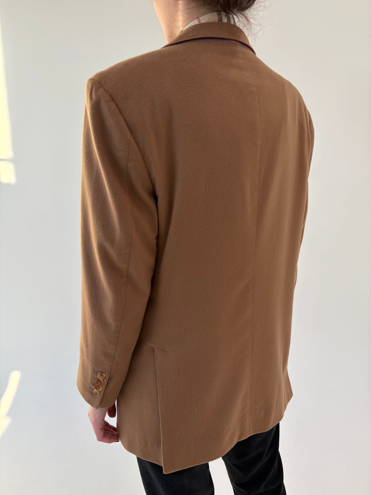 Sacou camel din stofa 100% cașmir utra luxury couture italian