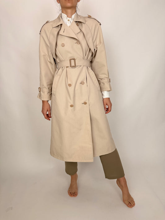 Trench vintage nude impermeabil