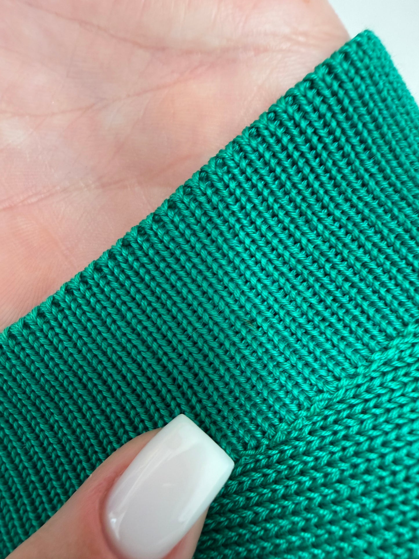 Top emerald green din bumbac Filo di Scozia cu perlute