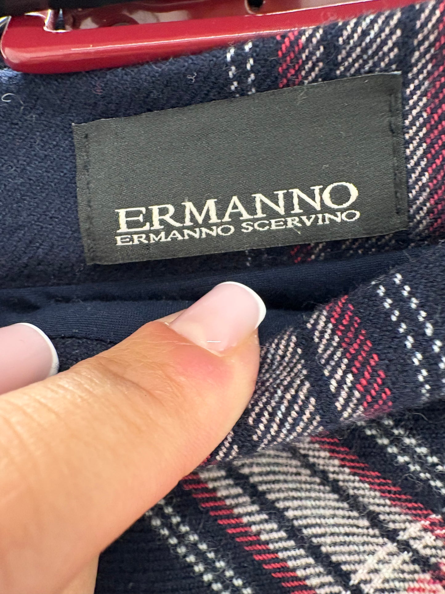 Fustă luxury Ermano Scervino maxi din stofă extrafina în carouri
