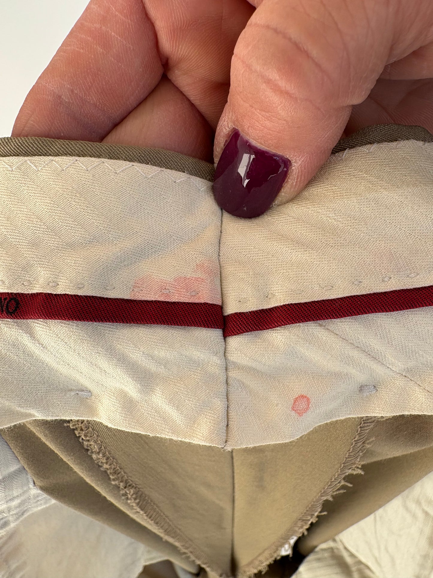 Pantaloni camel cu talie înaltă din lana extrafina cu pense