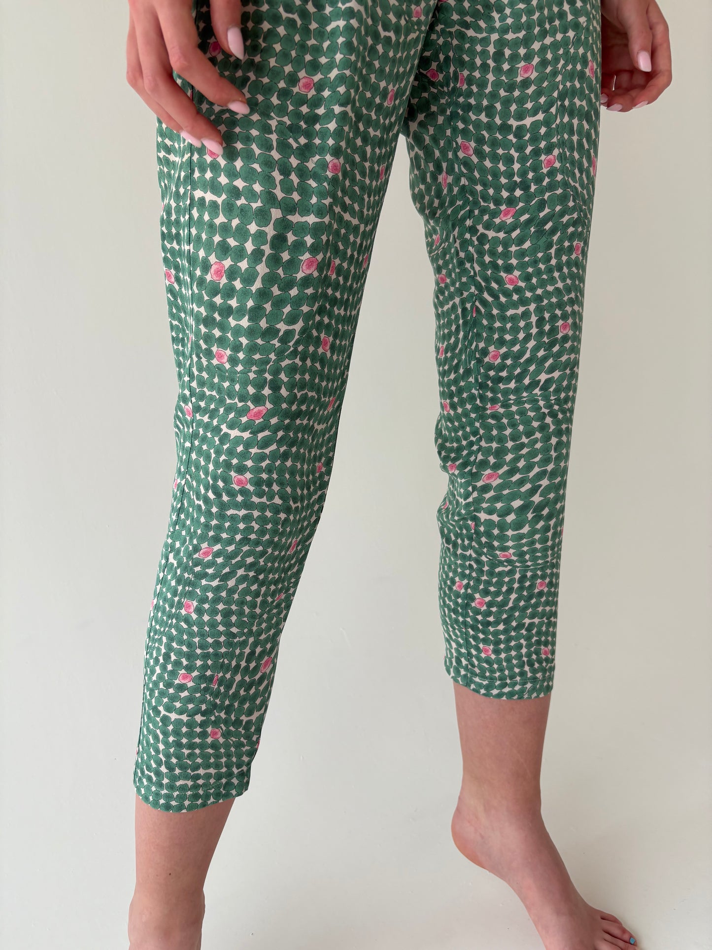 Pantaloni petite de brand premium italian din mătase naturală
