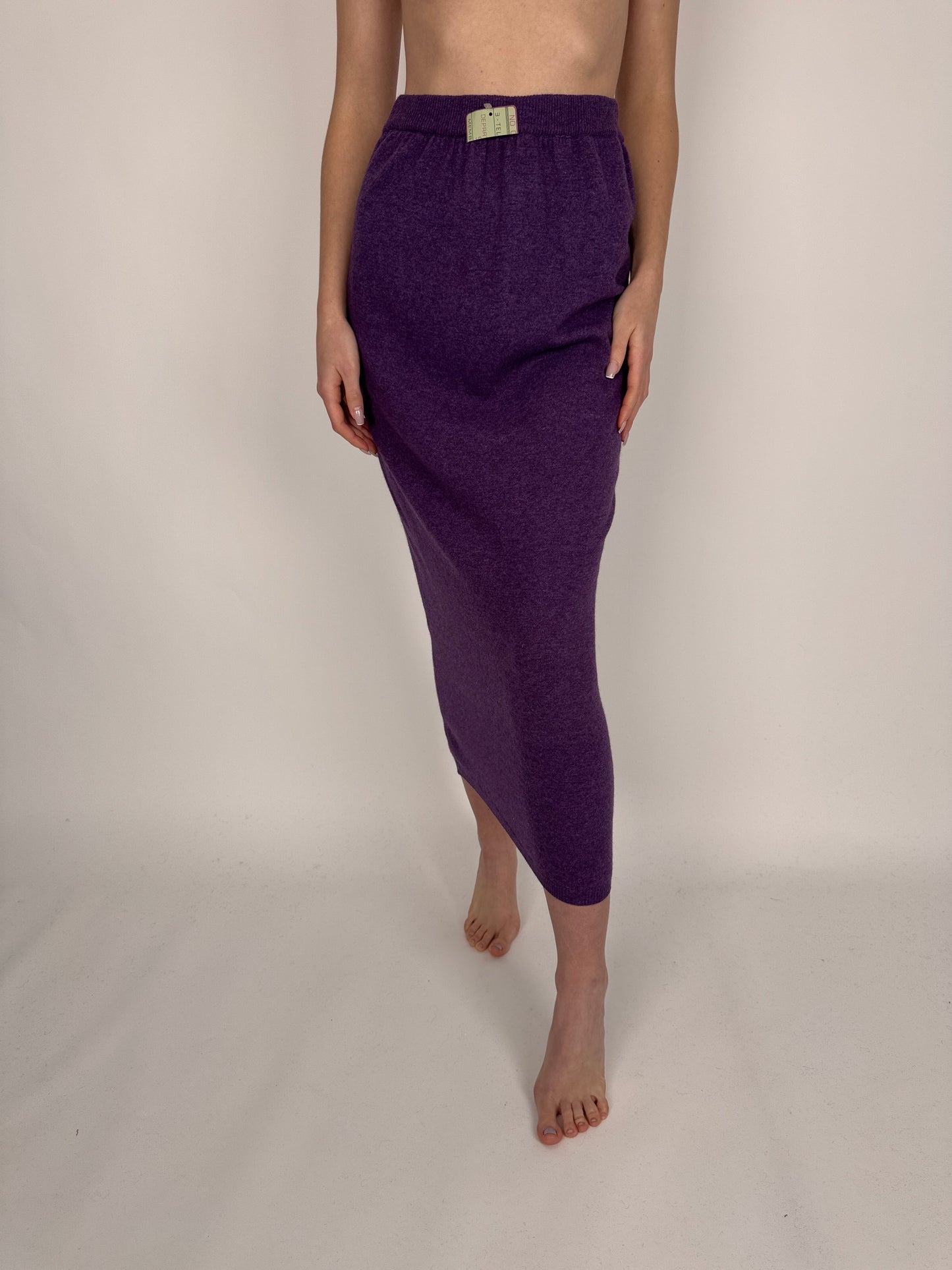 Fustă maxi affair purple 80% lana extrafina cu talie înaltă