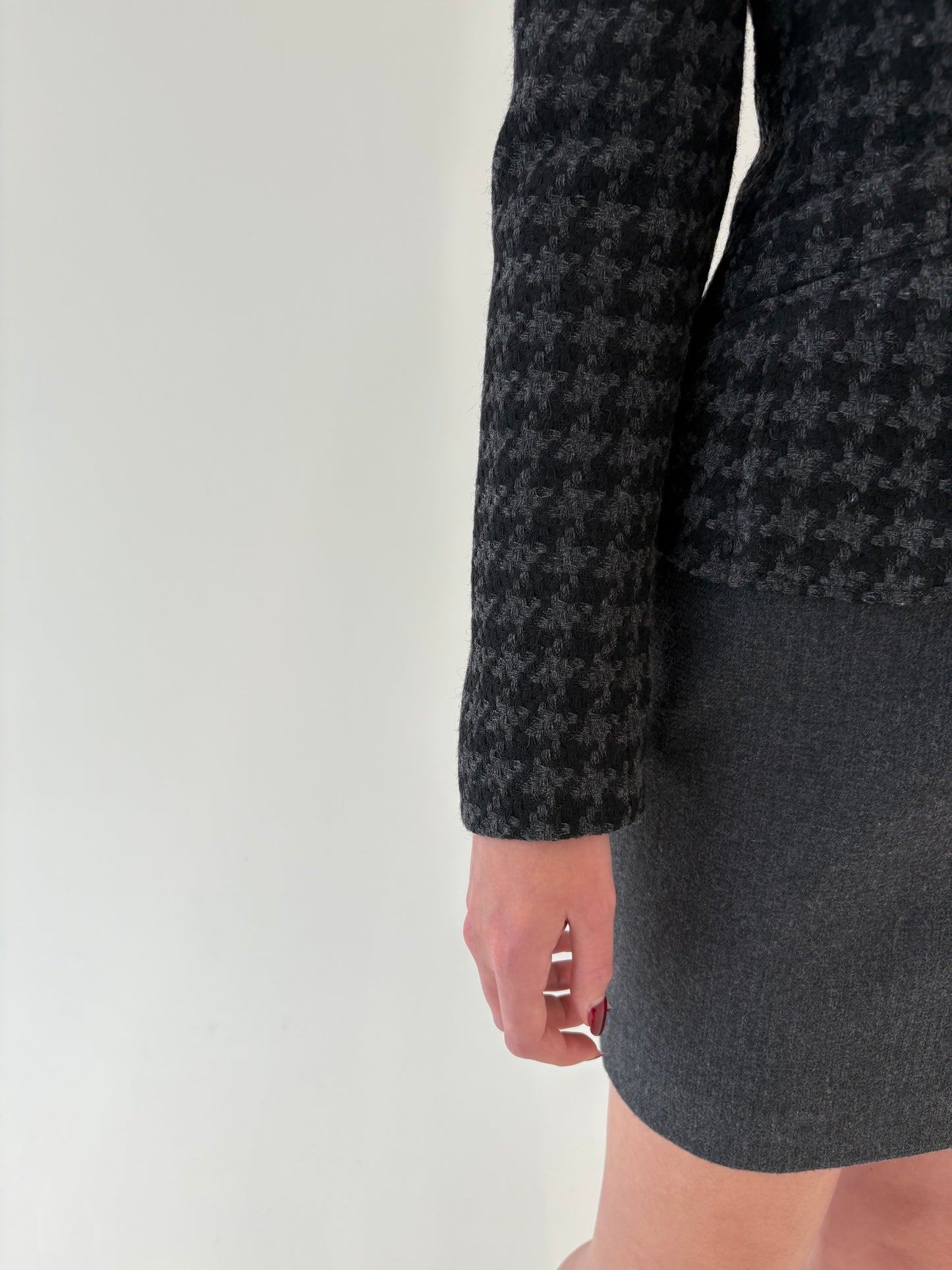 Sacou cambrat pied du coq din tweed plin de lana extrafina