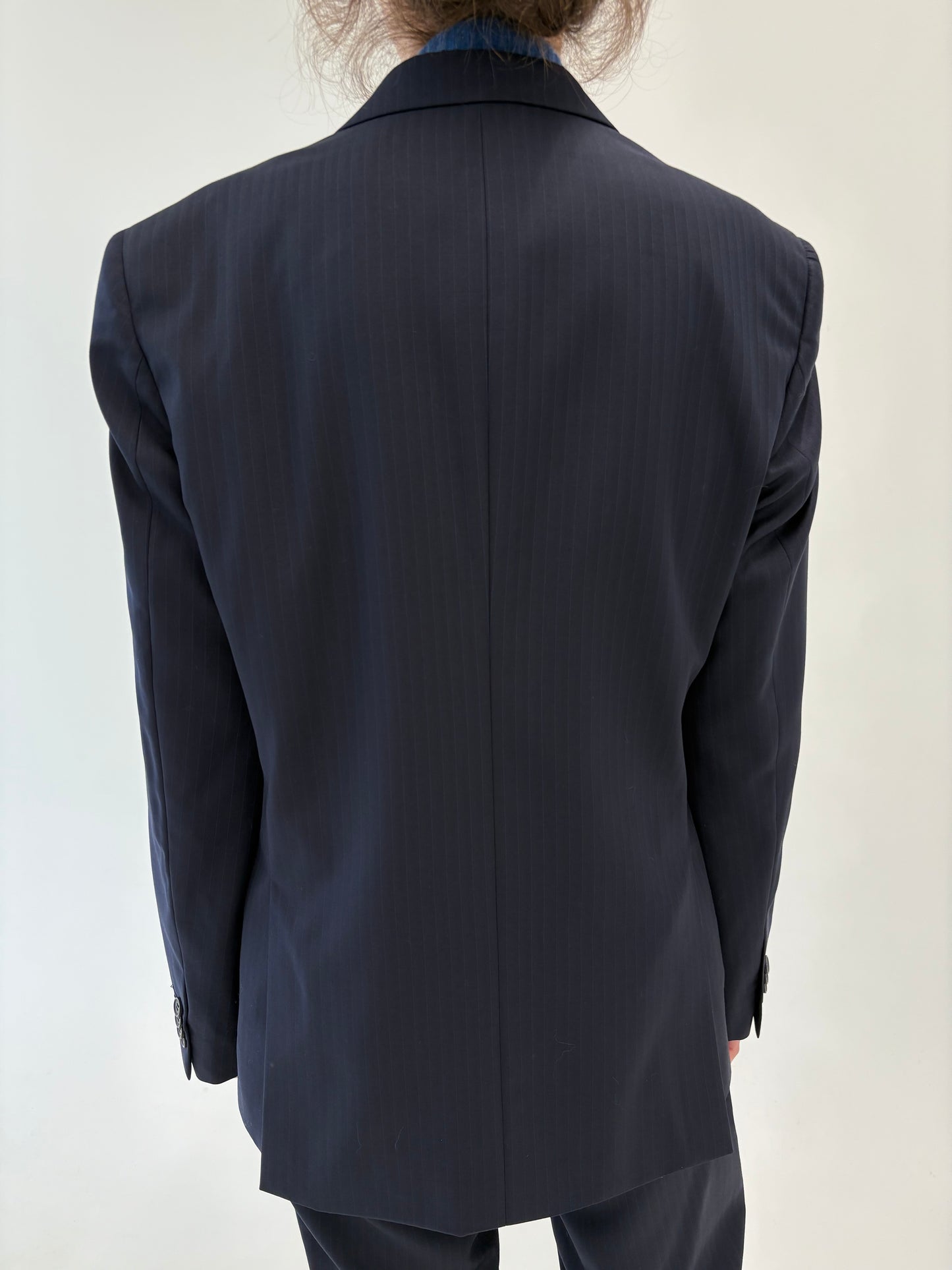 Costum în croi actual din lana extrafina tall Navy blue