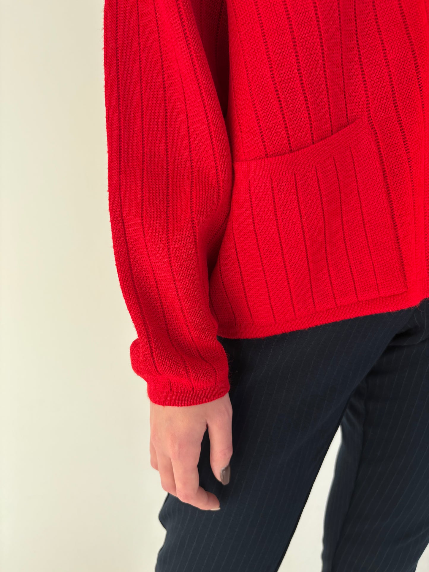 Cardigan vintage italian din lana extrafina plină de gramaj mare