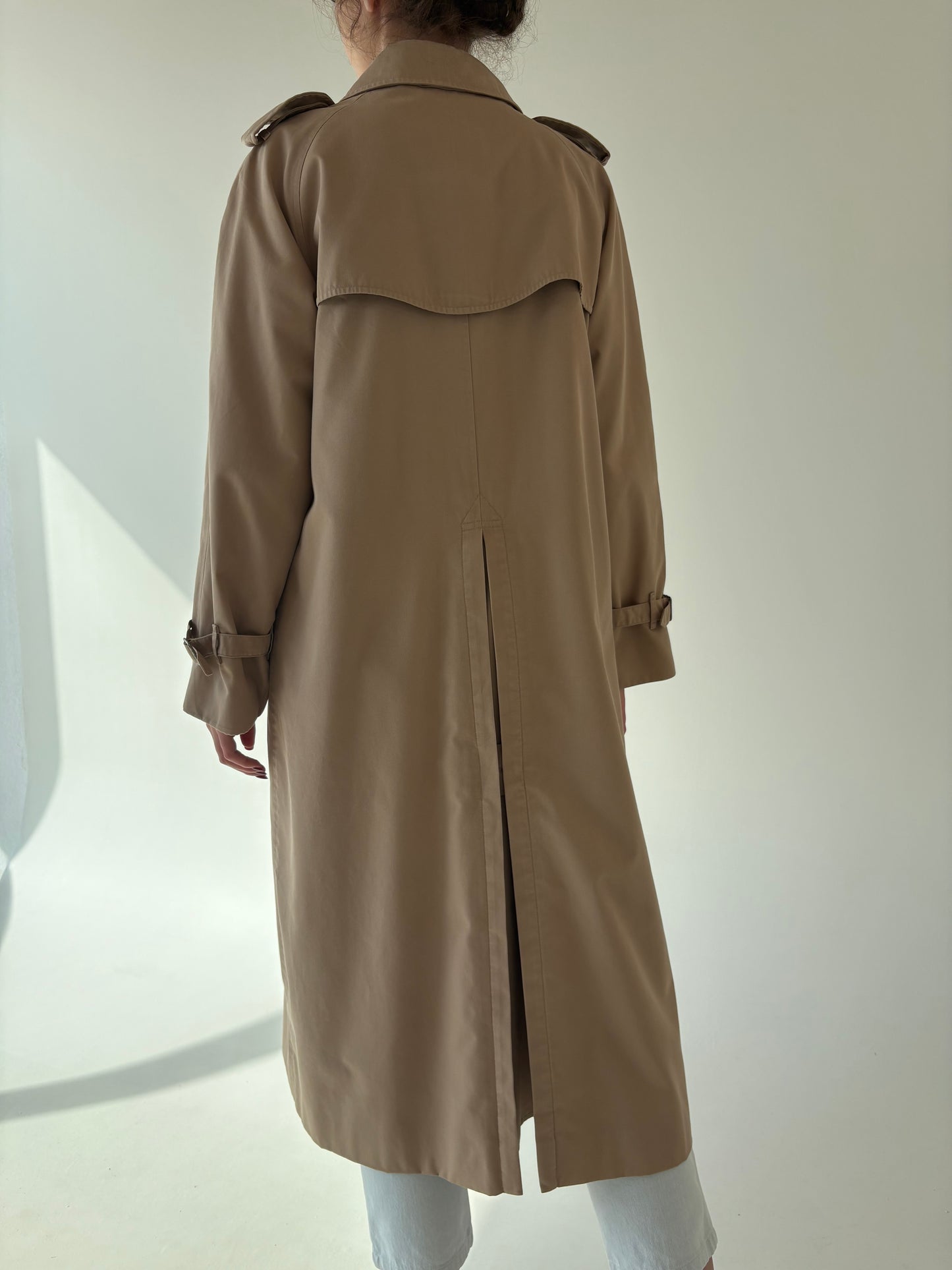 Trench vintage Burberry camel din gabardină